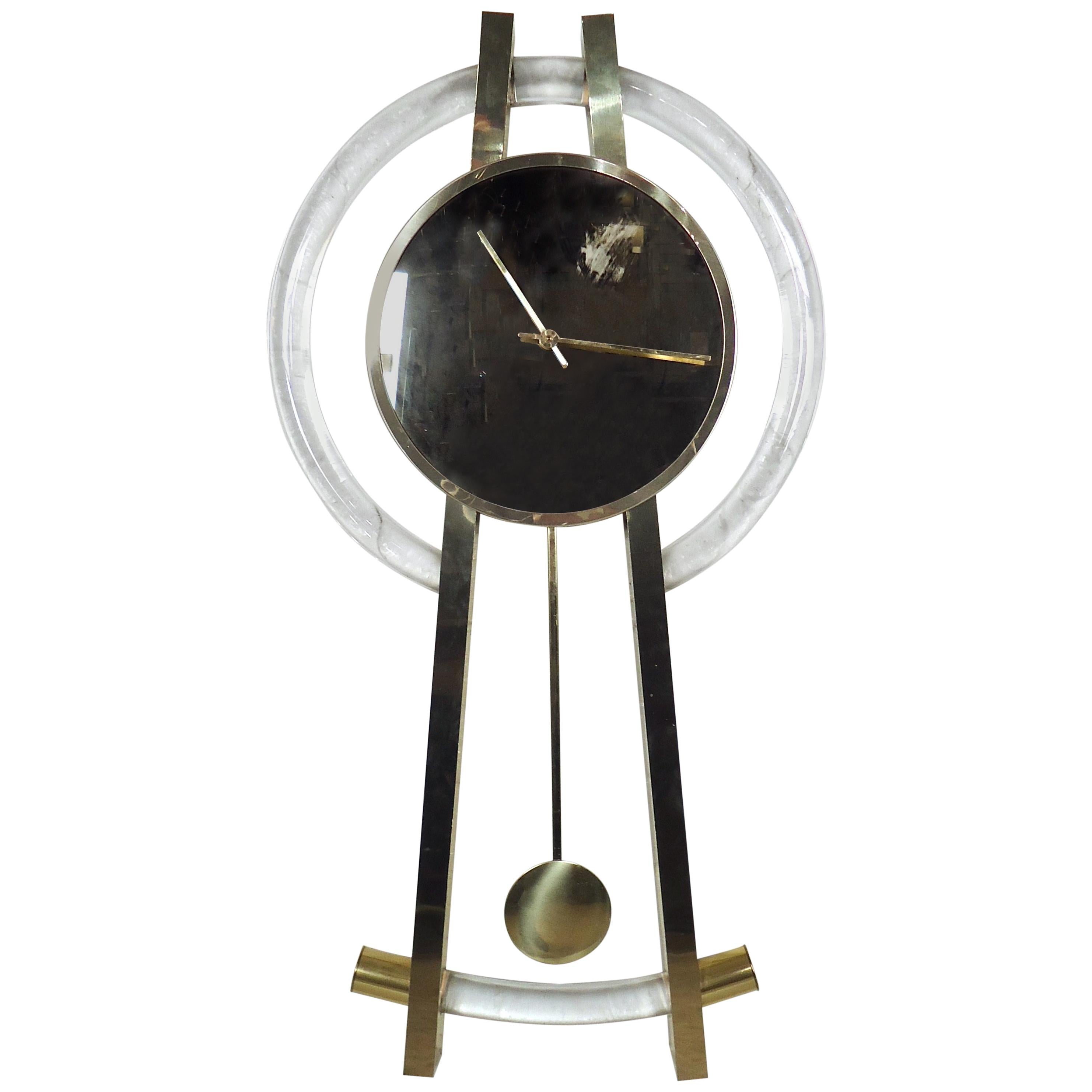 Vintage Modern Lucite Wall Clock