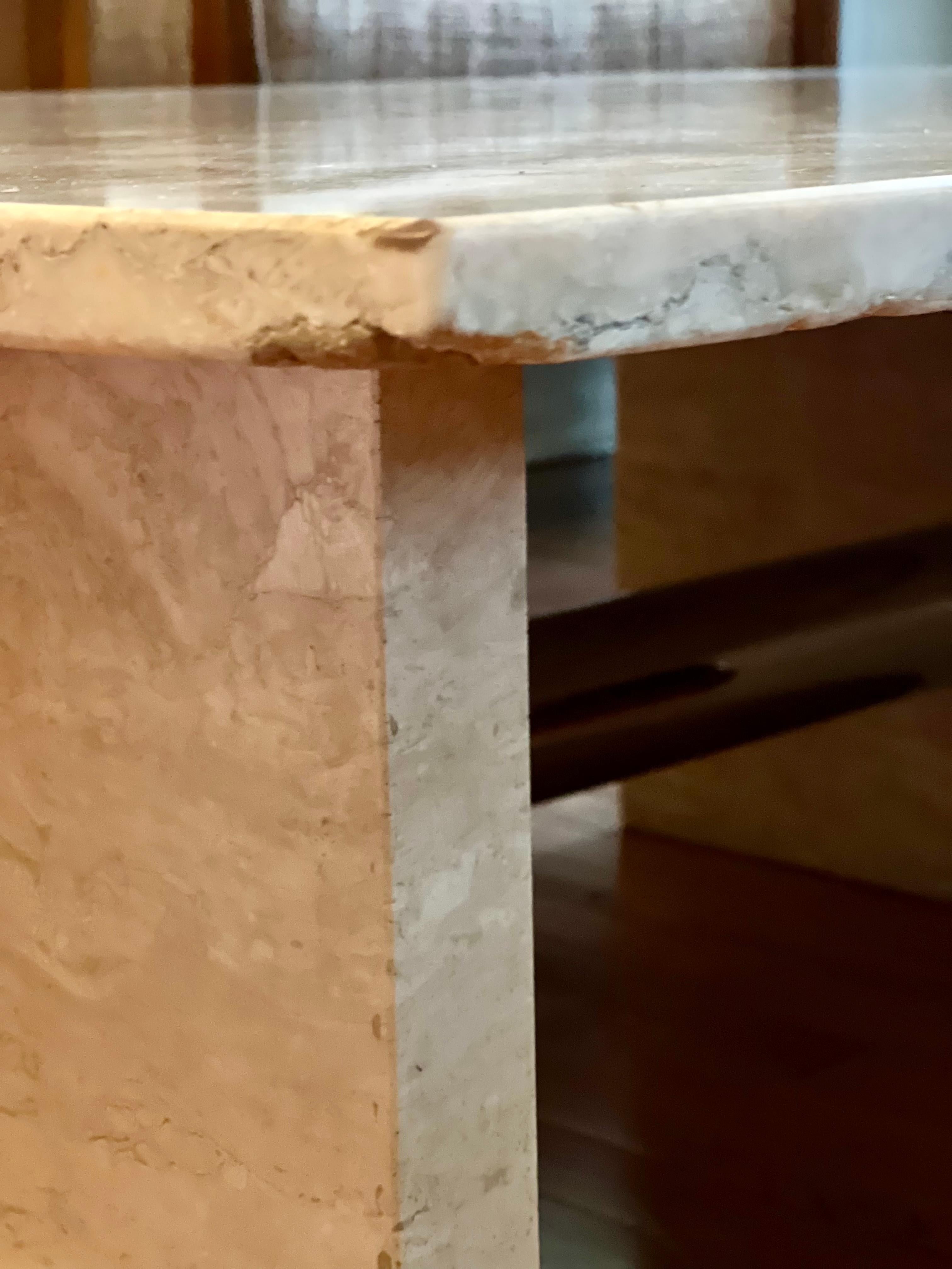 Table basse moderne et vintage en marbre et chrome en vente 4