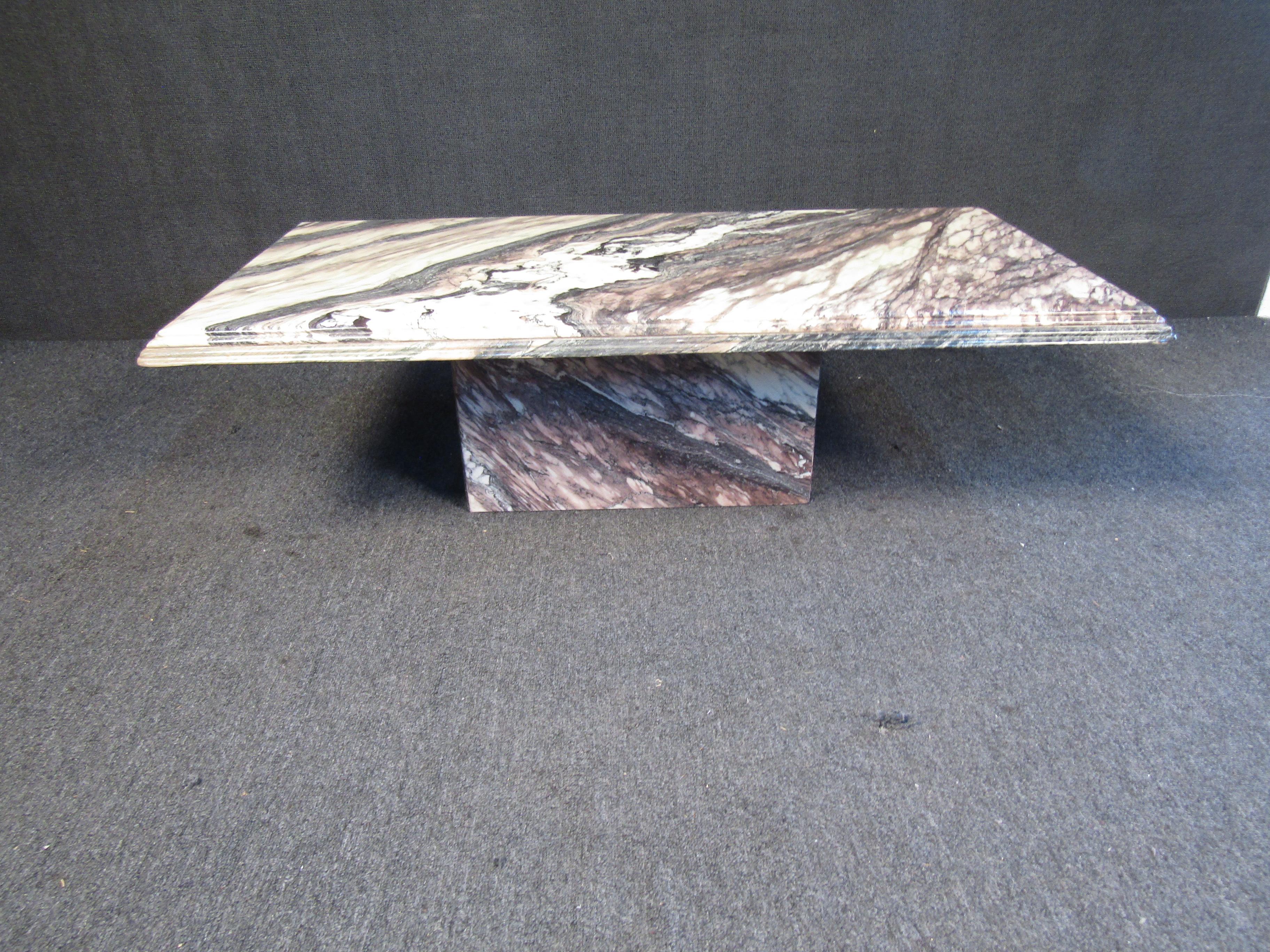 Mid-Century Modern Vintage Modern Marble Coffee Table For Sale