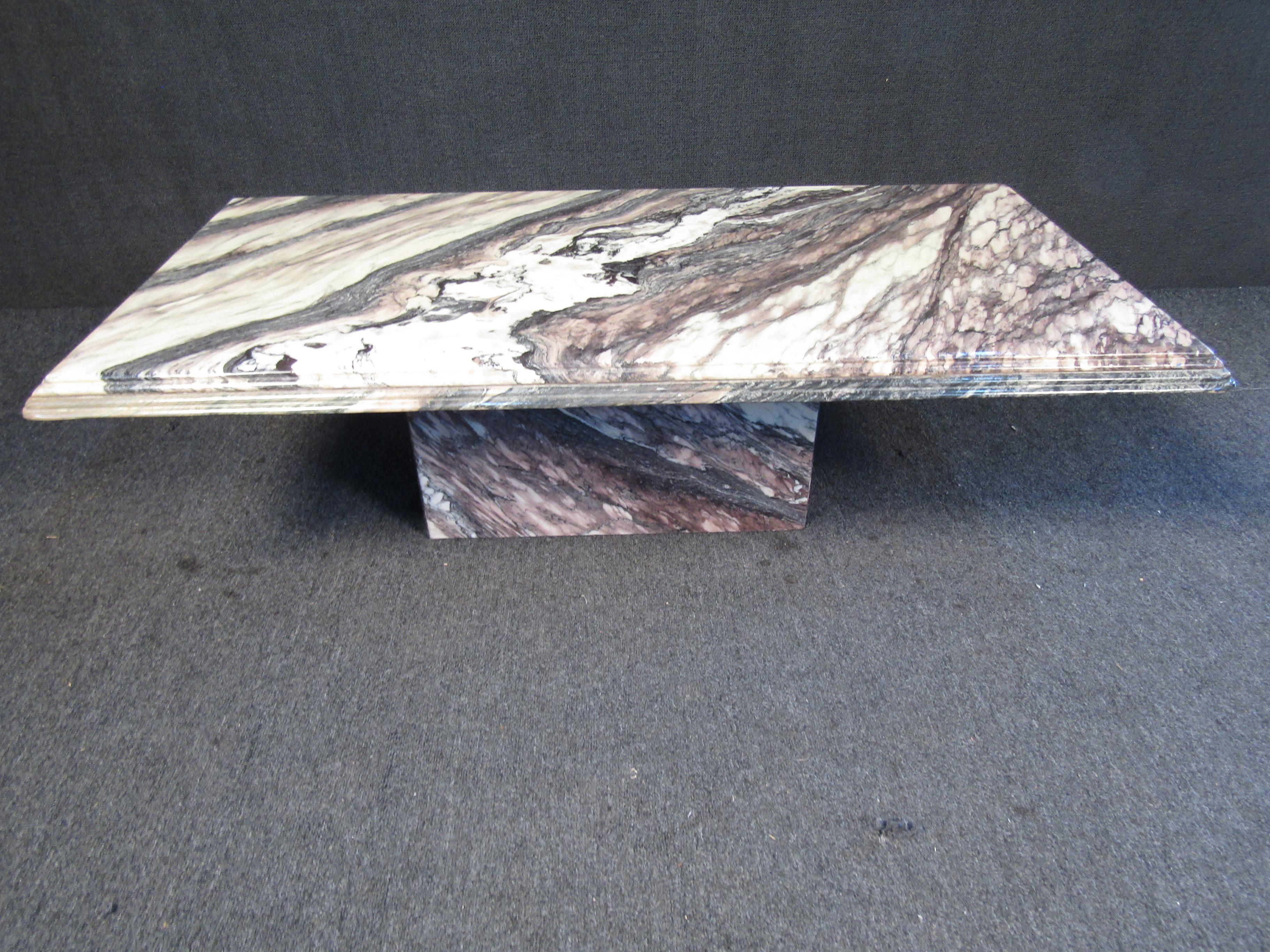 Vintage Modern Marble Coffee Table In Good Condition For Sale In Brooklyn, NY