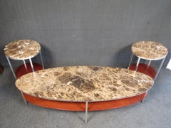 Vintage Modern Marble Coffee Table Set
