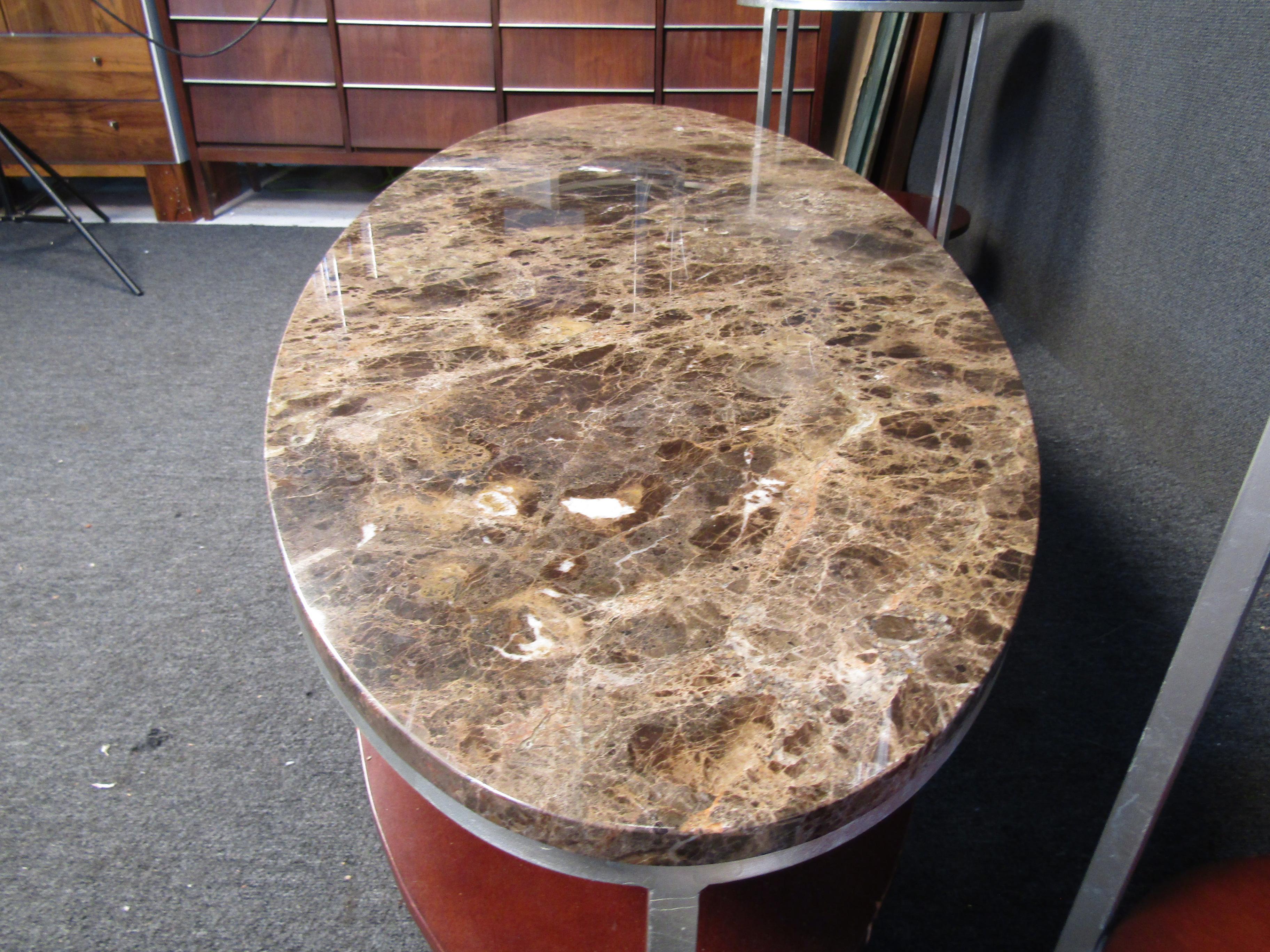 Mid-Century Modern Vintage Modern Marble Coffee Table Set For Sale