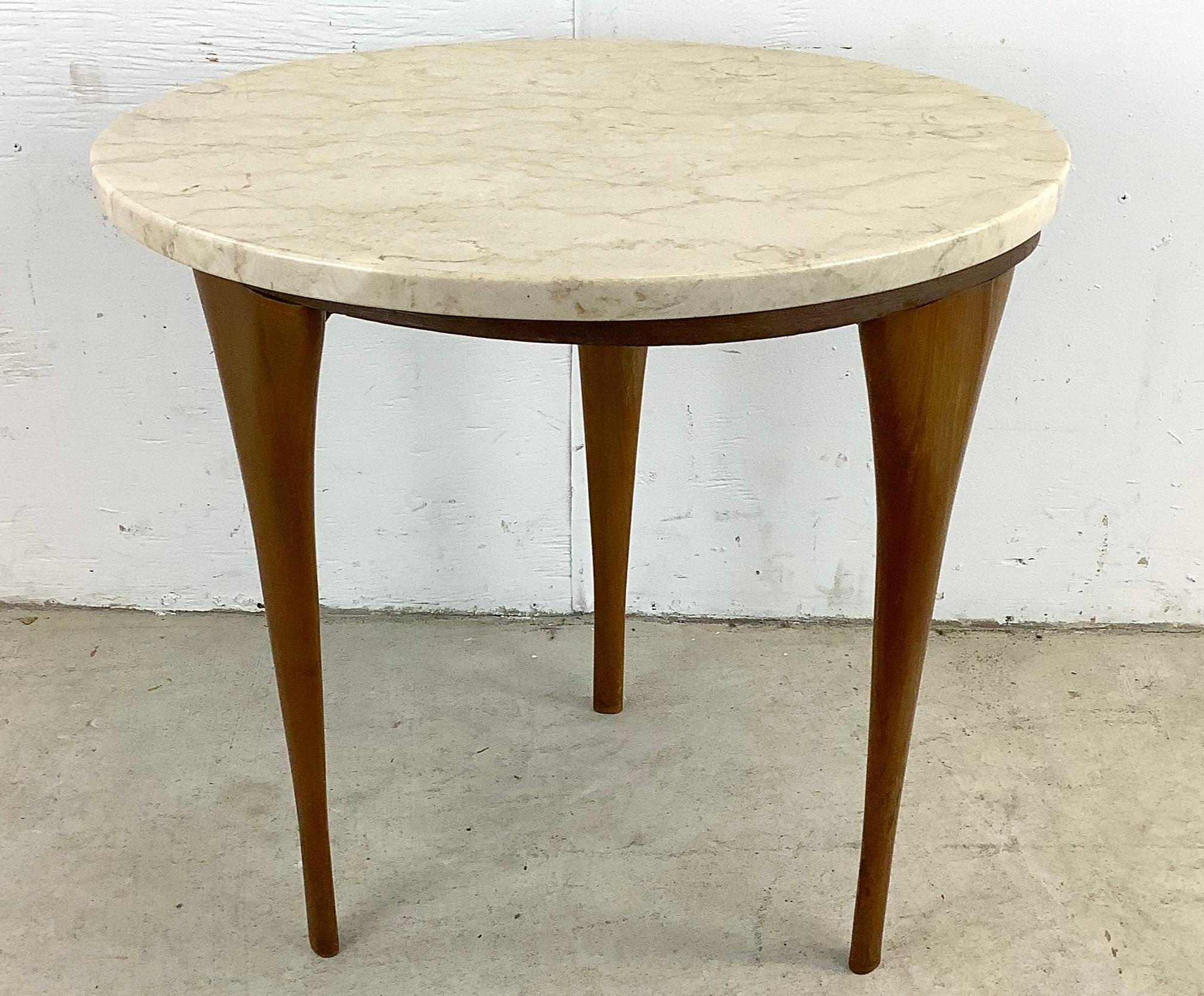 Other Vintage Modern Marble Top Side Table- Italian Modern Design