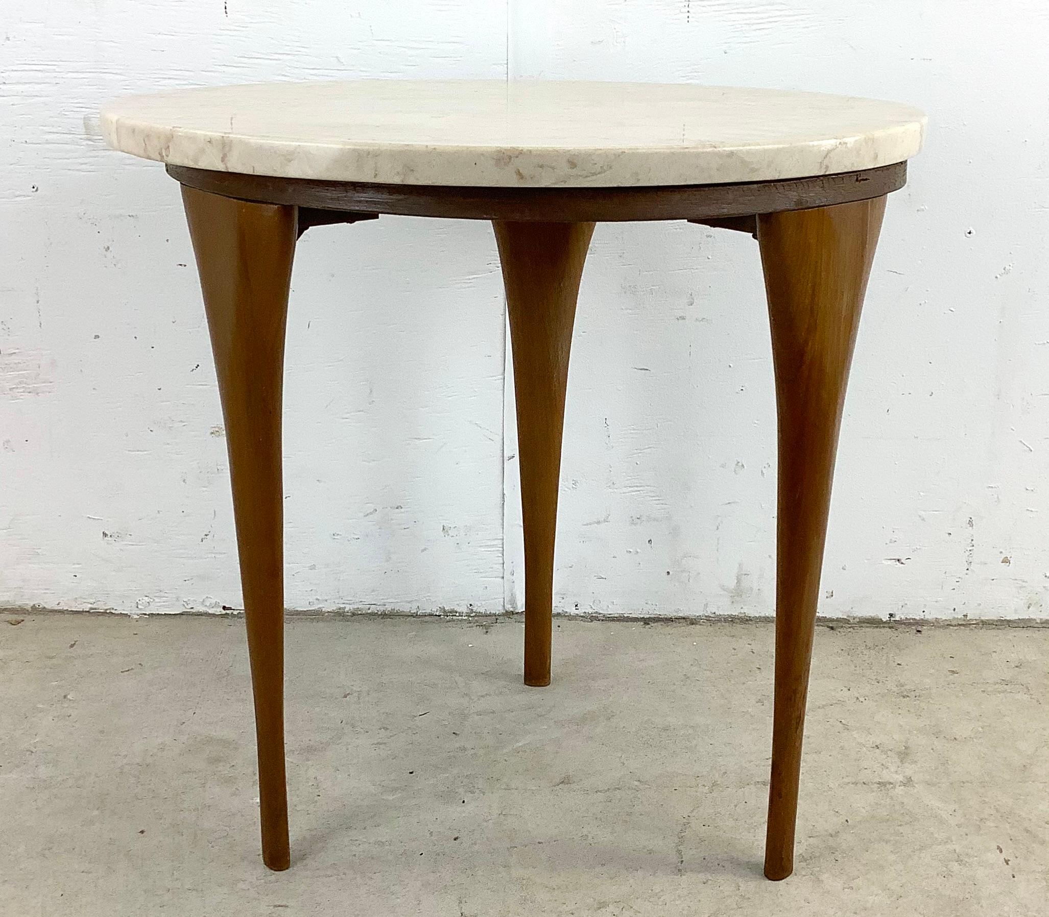 Vintage Modern Marble Top Side Table- Italian Modern Design In Good Condition In Trenton, NJ