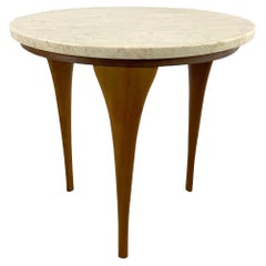 Vintage Modern Marble Top Side Table- Italian Modern Design