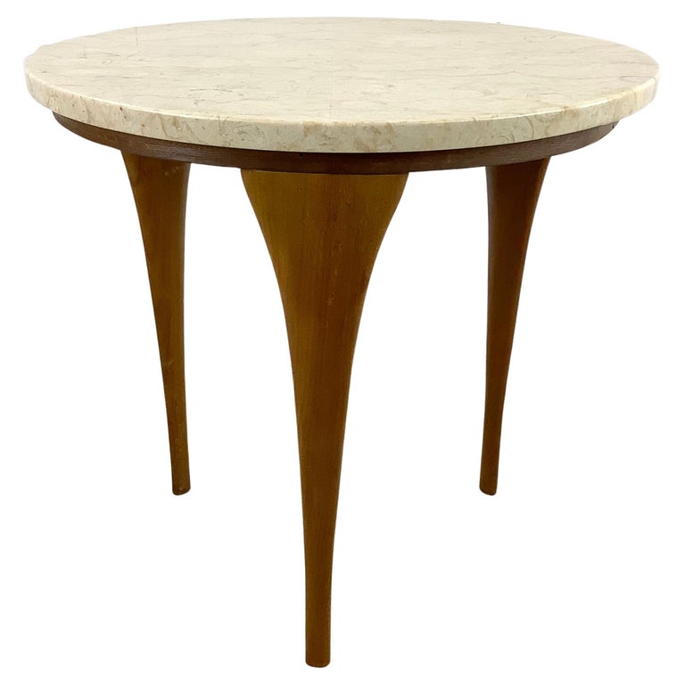 Vintage Modern Marble Top Side Table Italian Modern Design For Sale at