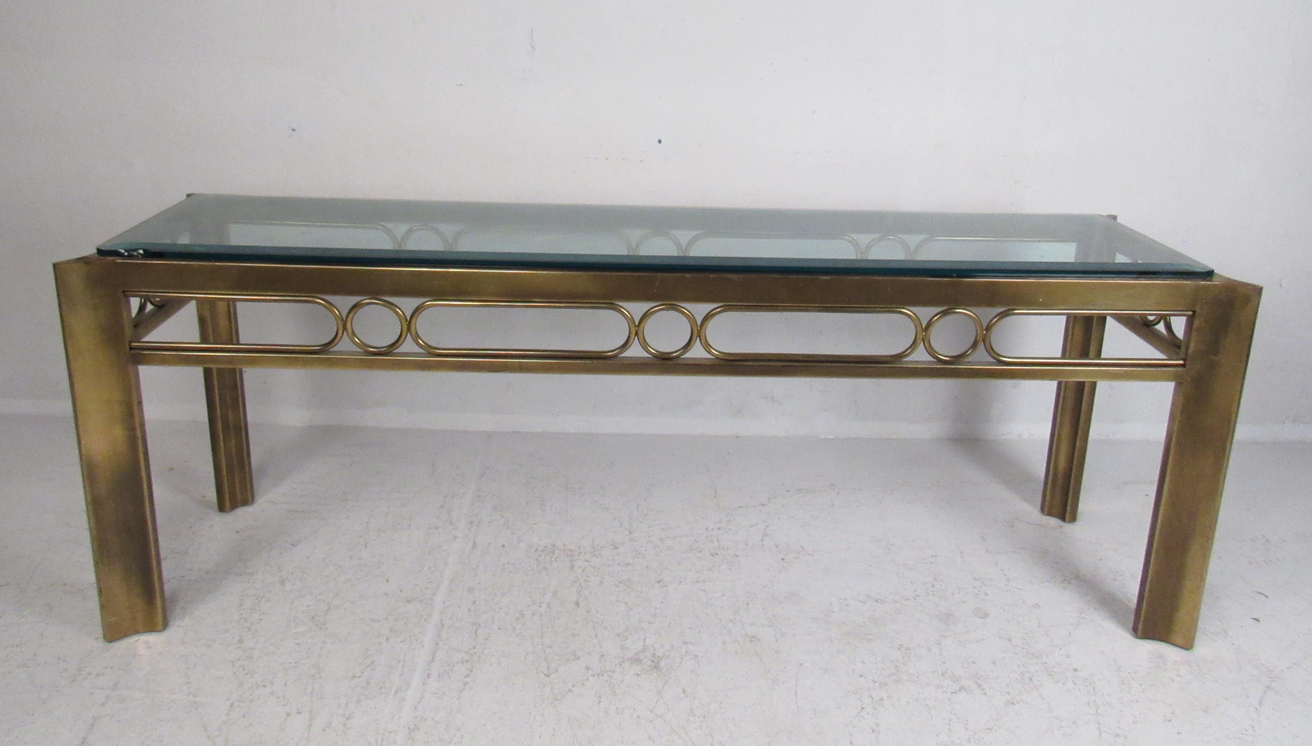 Vintage Modern Mastercraft Trilobi Console Table In Good Condition For Sale In Brooklyn, NY