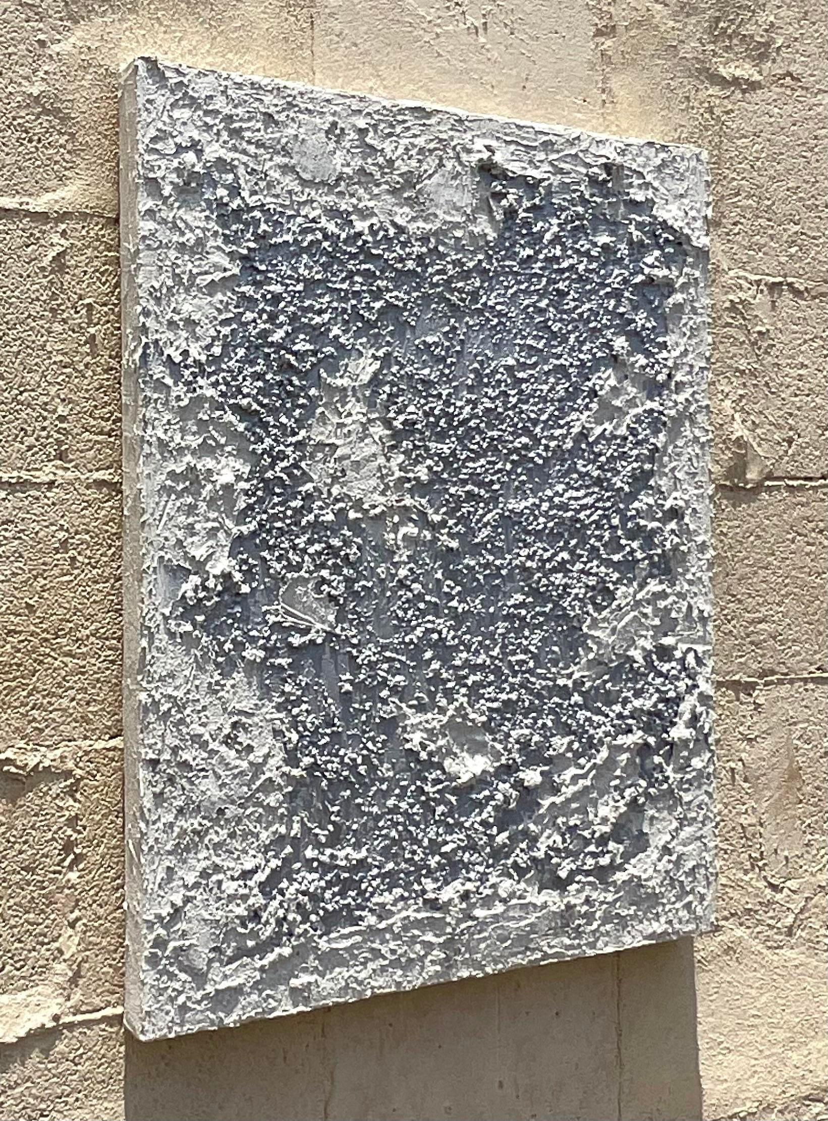 Tela Vintage Modern Minimalist Signed Mixed Media Original Oil Painting on Canvas (pittura a olio su tela) in vendita