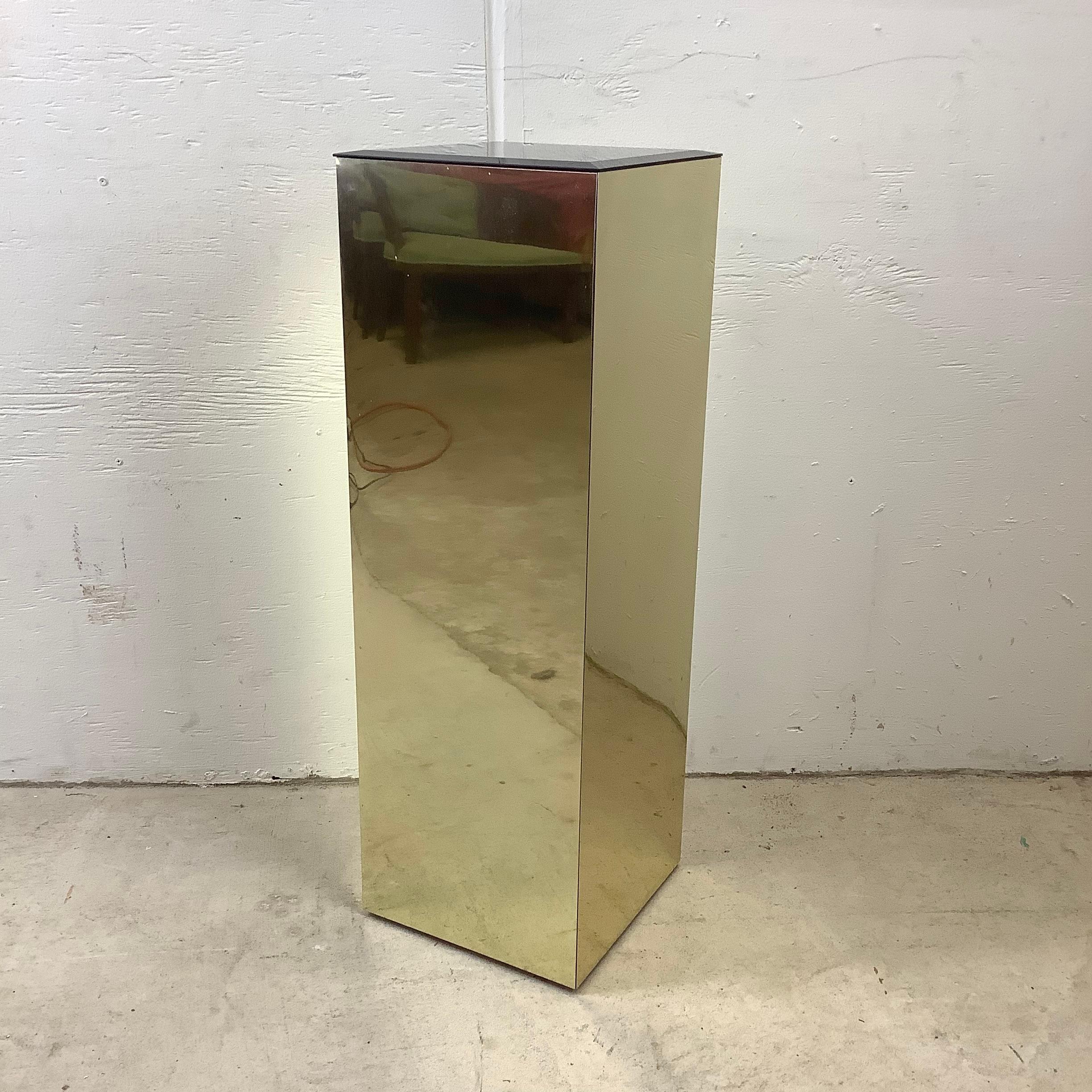 Vintage Modern Mirror Top Display Pedestal For Sale 4