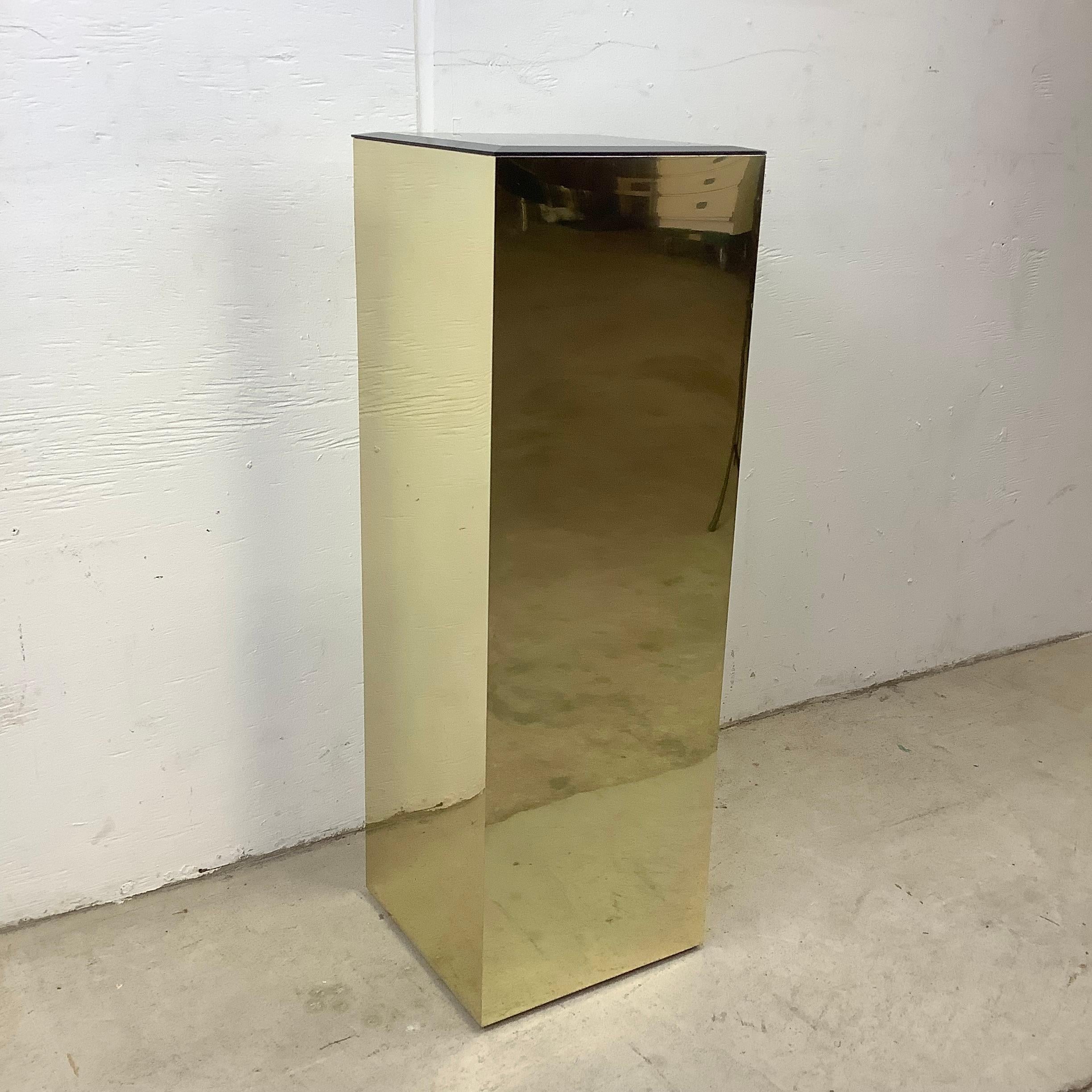 Vintage Modern Mirror Top Display Pedestal In Good Condition For Sale In Trenton, NJ