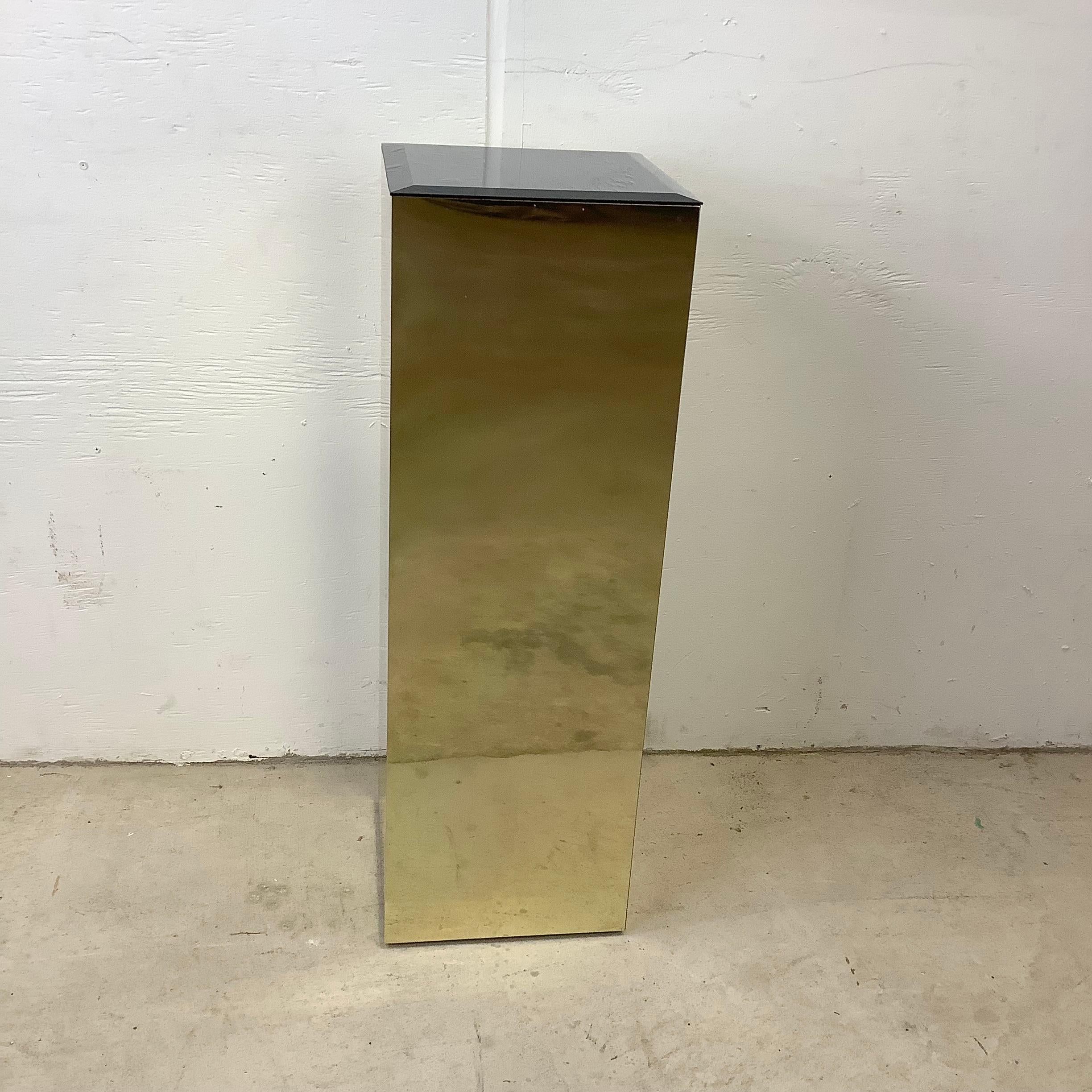 Vintage Modern Mirror Top Display Pedestal For Sale 2