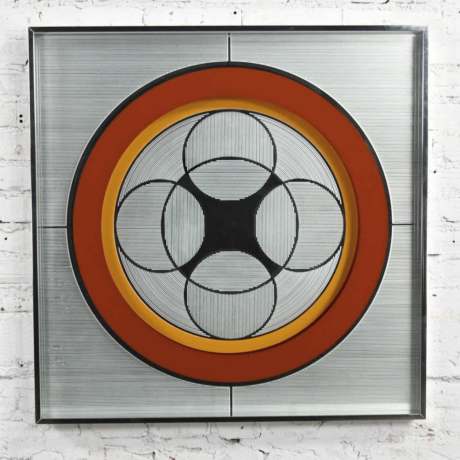 Late 20th Century Vintage Modern Mod Op Art or Pop Art Mirror by Greg Copeland Style #1034  For Sale