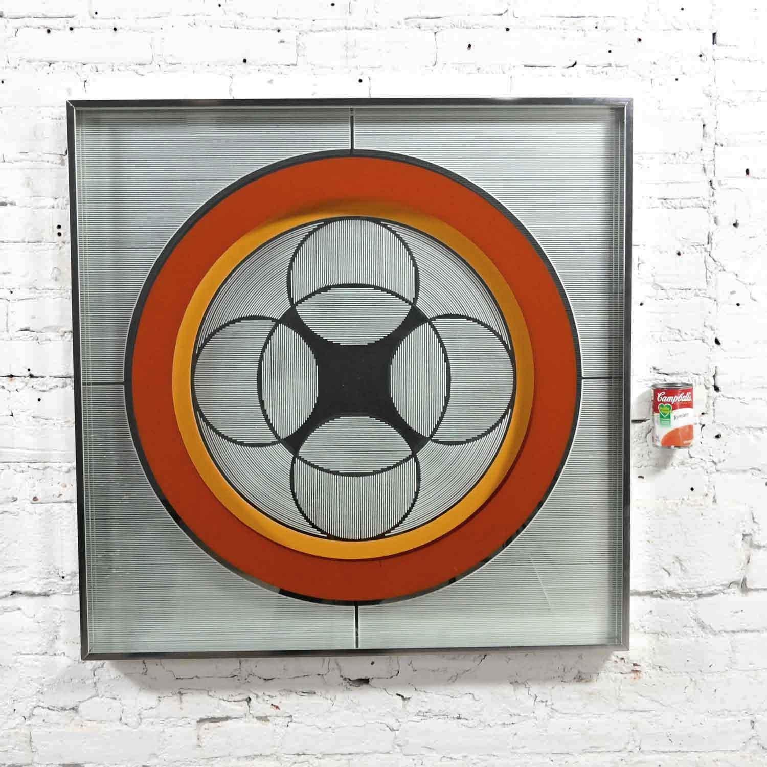 Aluminum Vintage Modern Mod Op Art or Pop Art Mirror by Greg Copeland Style #1034  For Sale