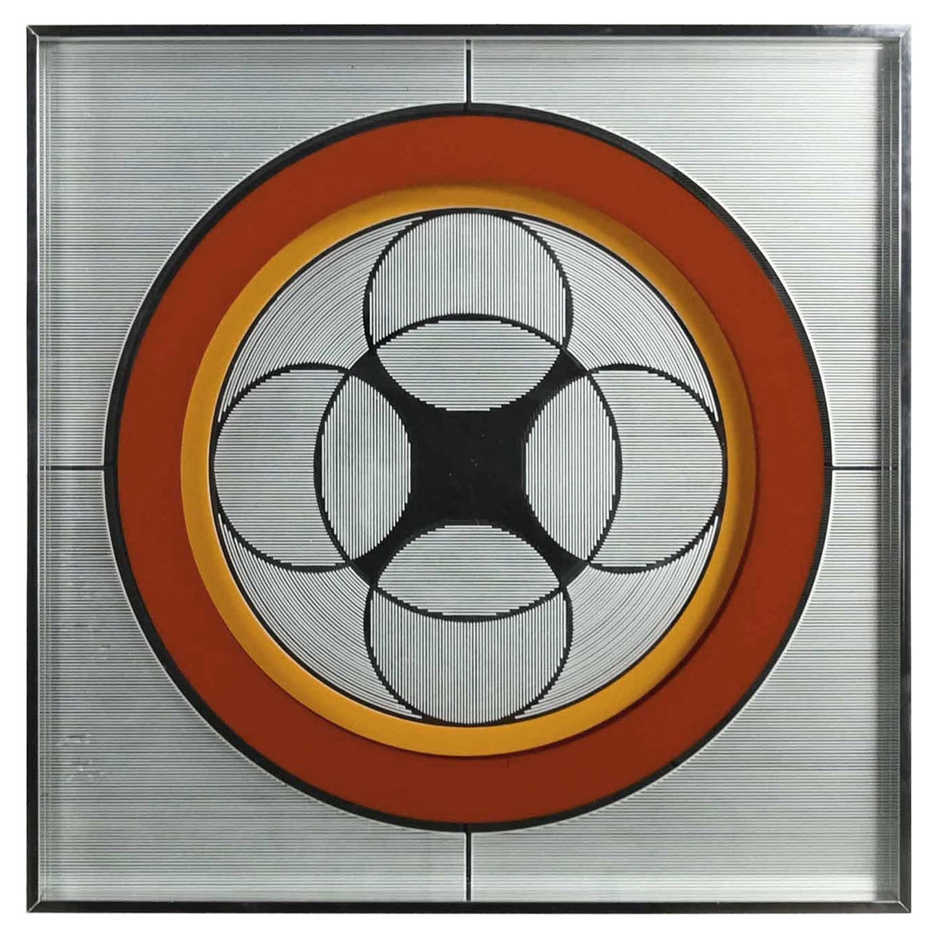 Miroir Vintage Moderne Mod Op Art ou Pop Art par Greg Copeland Style n° 1034