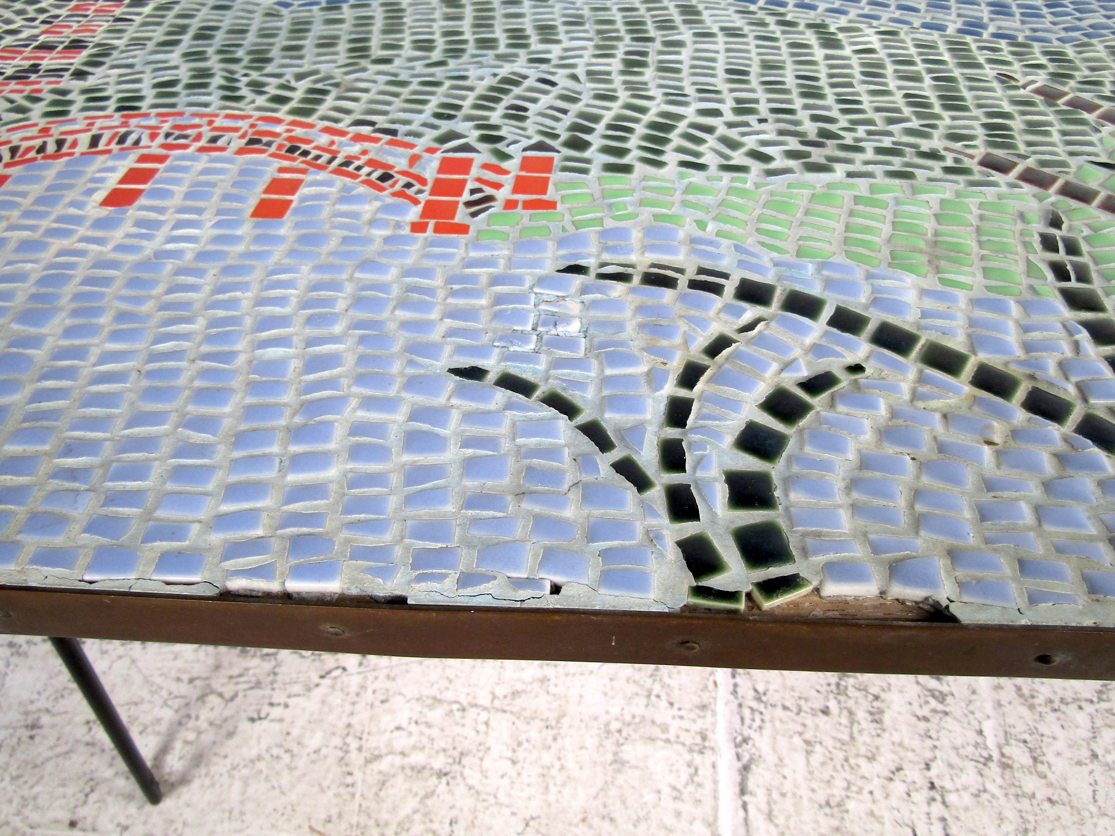 Vintage Modern Mosaic Coffee Table For Sale 4