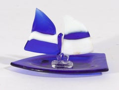 Vintage Modern Murano Glass Model of Sailing Ships