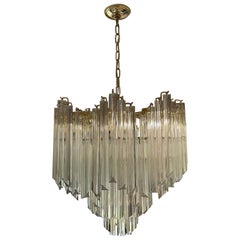 Vintage Modern Murano Prism Venini Camer Style Chandelier
