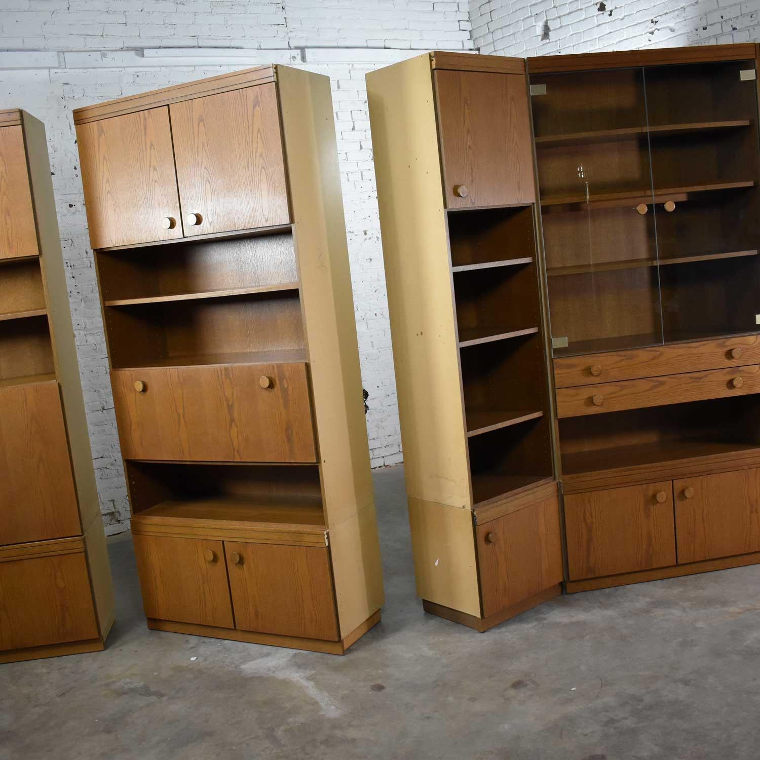 Vintage Modern Oak 4 Section Modular Wall Unit from Lord Series by Kämper Intl. 6