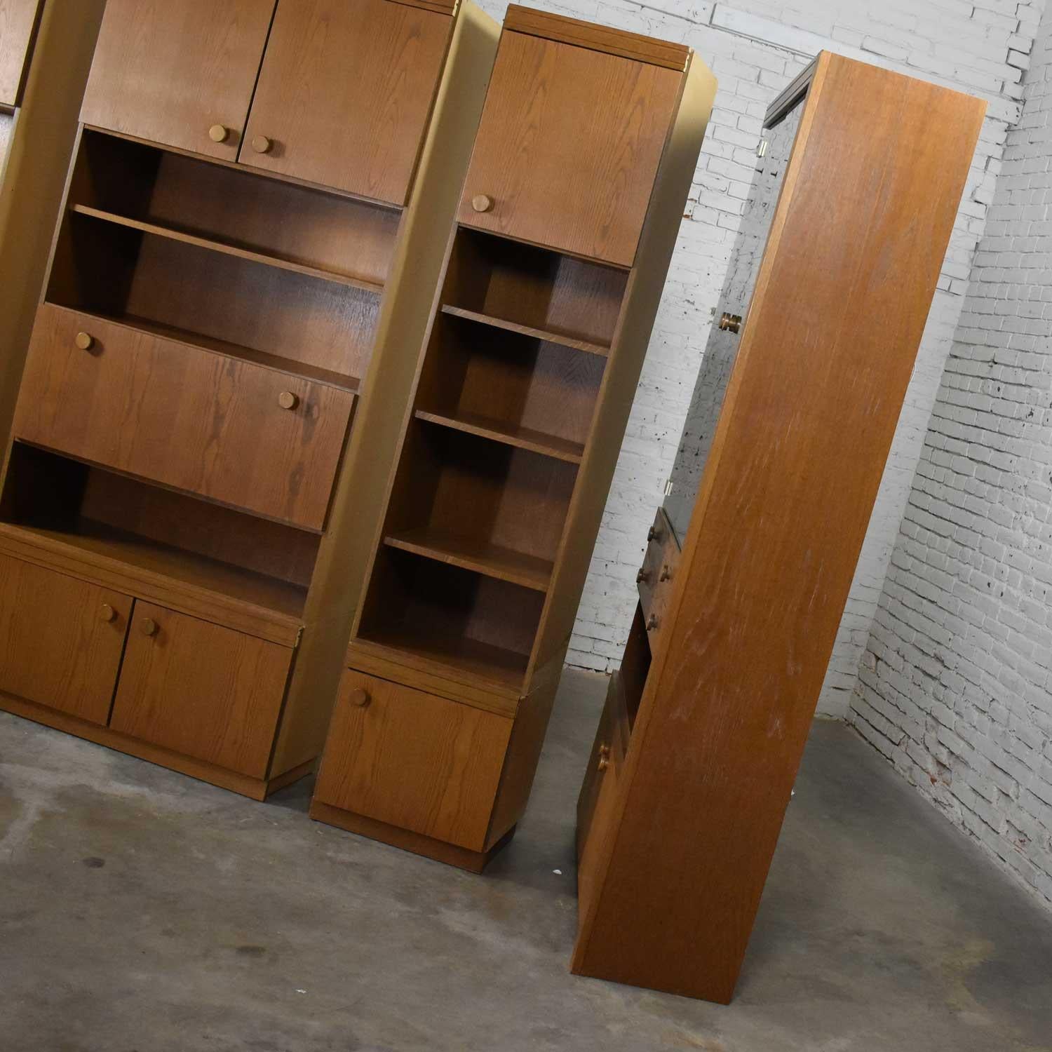 Vintage Modern Oak 4 Section Modular Wall Unit from Lord Series by Kämper Intl. 8