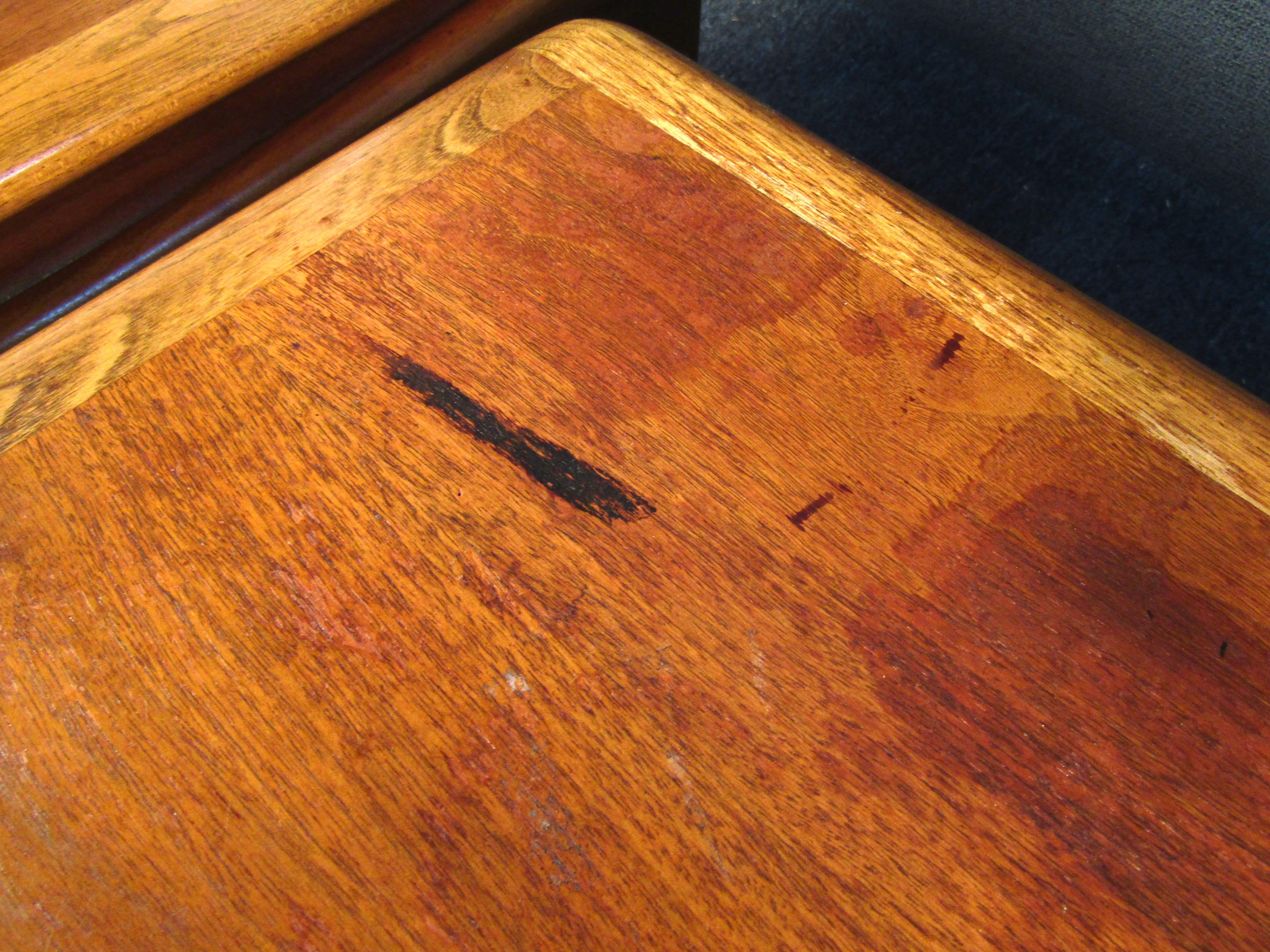 Vintage Modern Oak and Walnut End Tables by Lane 2