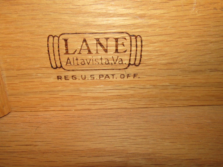 Vintage Modern Oak and Walnut End Tables by Lane For Sale 3