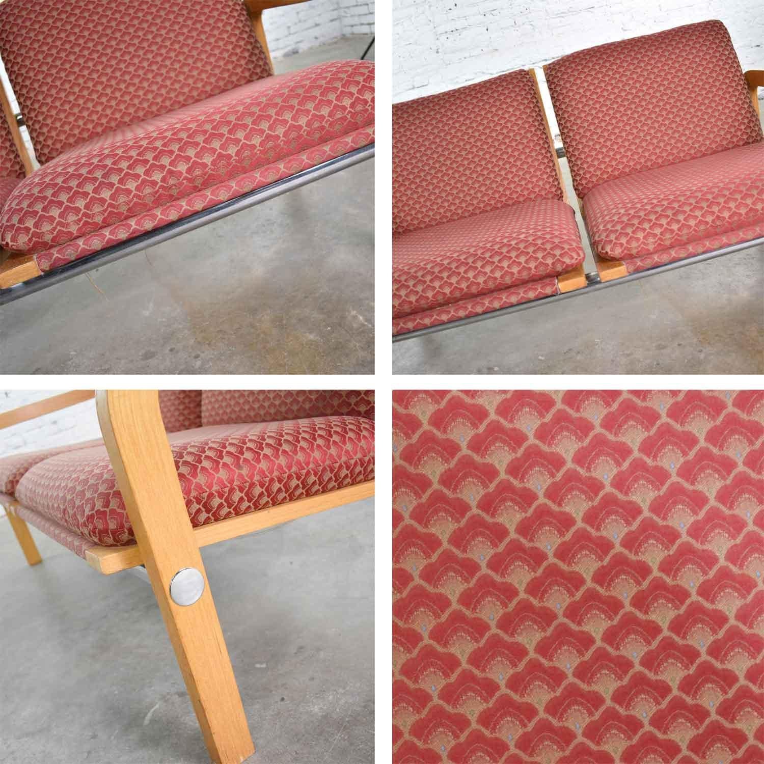 Modernes zweisitziges Vintage-Sessel oder Bank aus Eichenholz, Bugholz und Chrom, Thonet, Vintage  im Angebot 6