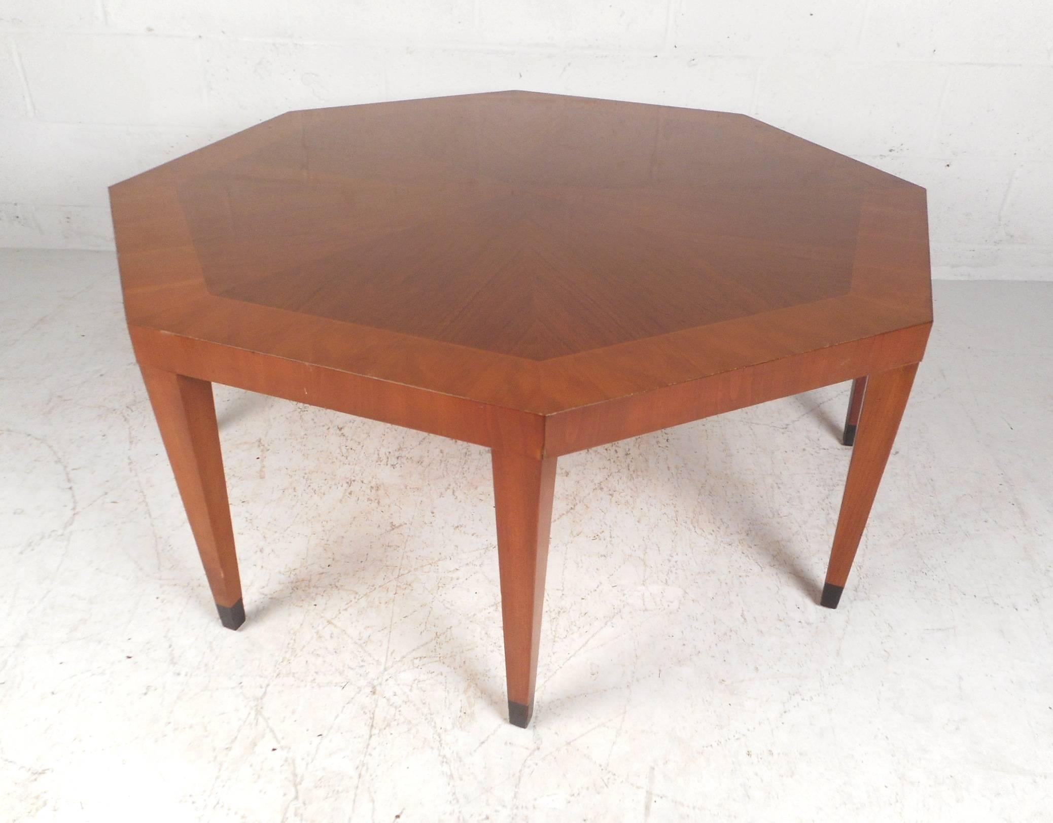 Vintage Modern Octagonal Coffee Table by Baker Furniture For Sale at