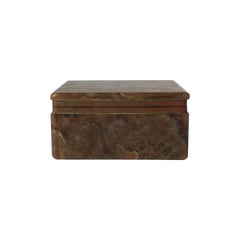Modern Onyx Marble and Brass Jewelry Box from Belgium