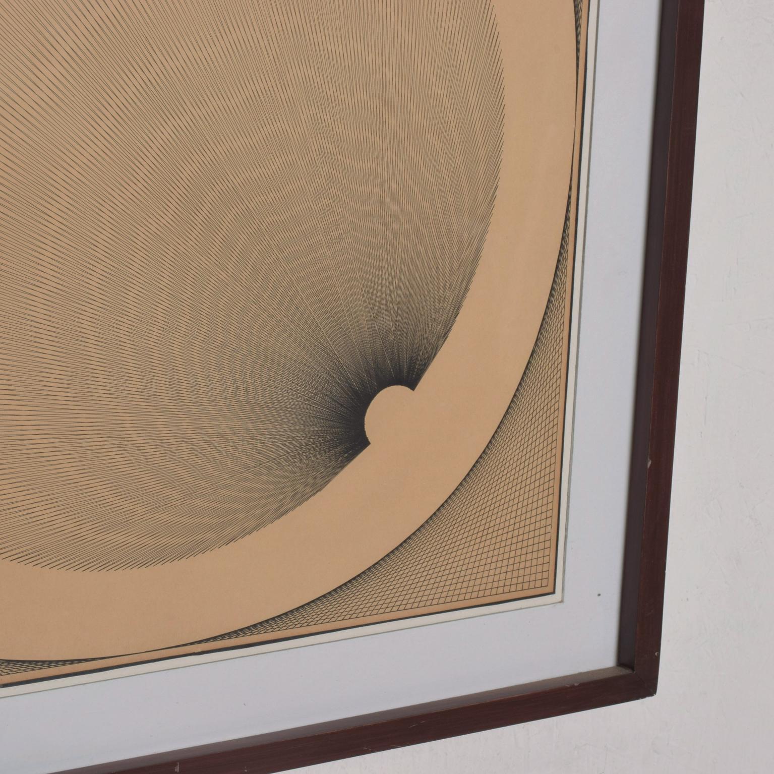 1970s Abstract Geometric Optical Artwork Modern Symmography MEXICO In Good Condition In Chula Vista, CA