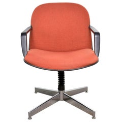 Vintage Modern Orange Fabric Hon Armchair Style of Charles Pollock for Knoll