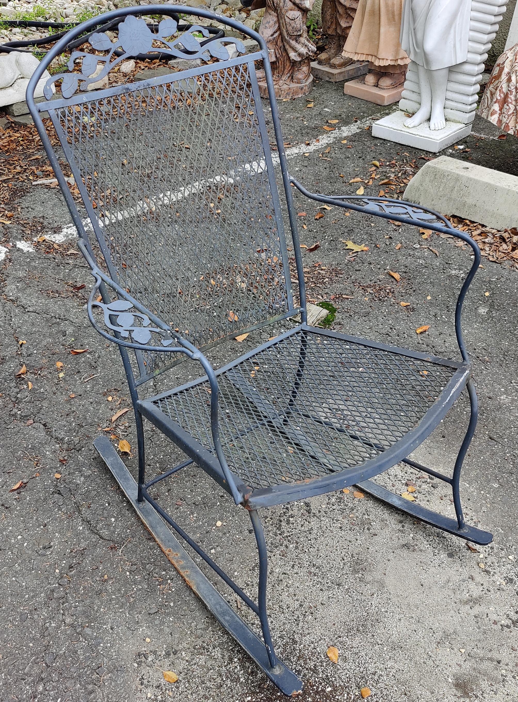 vintage metal rocking chair