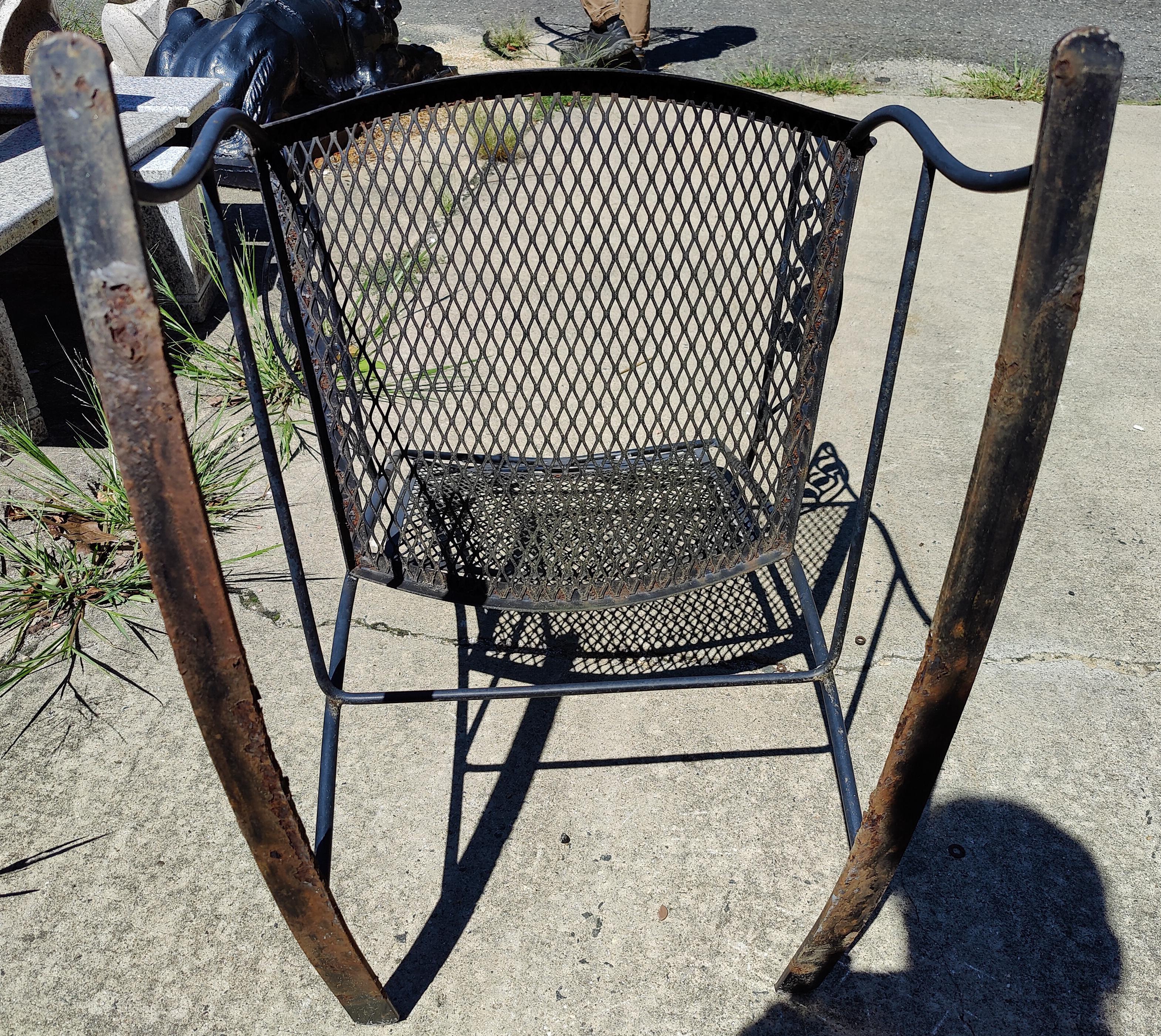 Metal Vintage Modern Outdoor Garden Rocking Chair For Sale