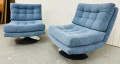 Vintage Modern Oversized Slipper Chairs - Set of 2
