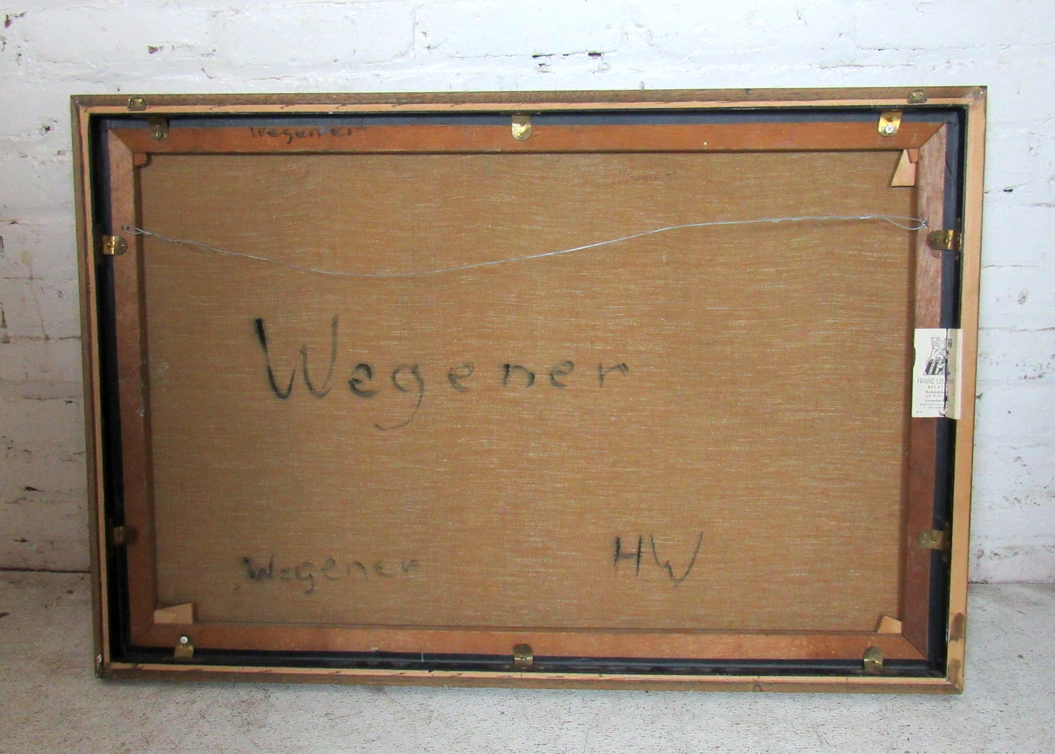 Mid-Century Modern Vintage Modern Painting by Wegener For Sale
