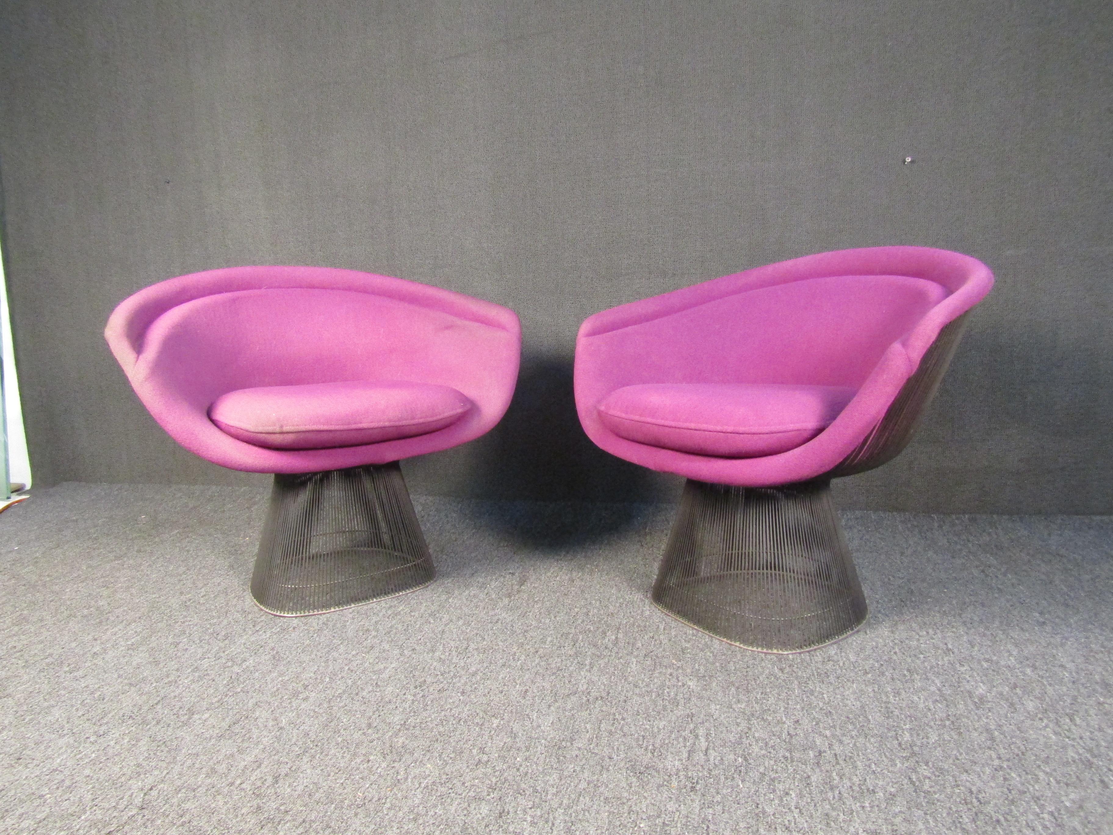Mid-Century Modern Paire de chaises Knoll Warren Platner vintage modernes en vente