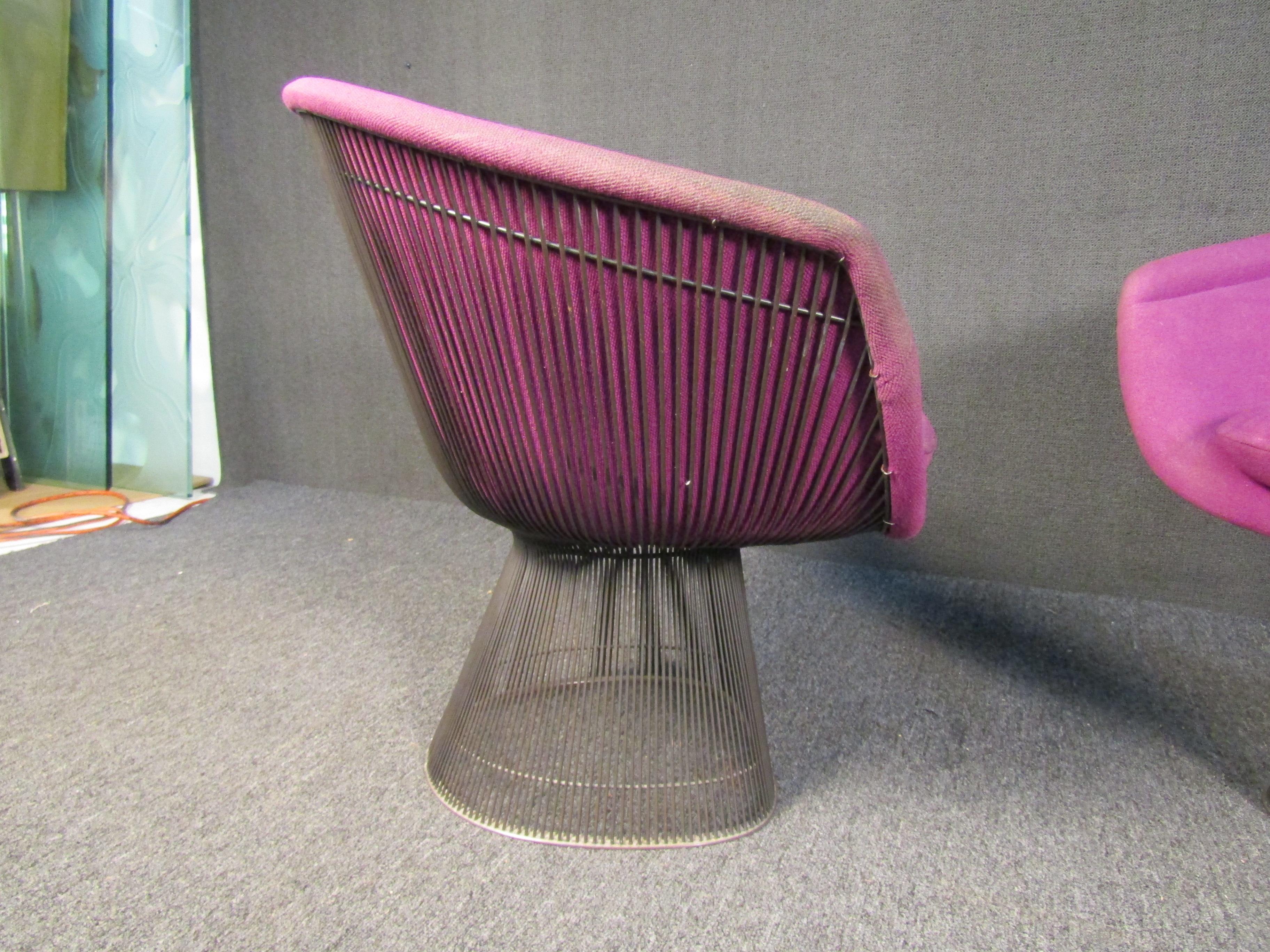 Steel Vintage Modern Pair of Knoll Warren Platner Chairs For Sale