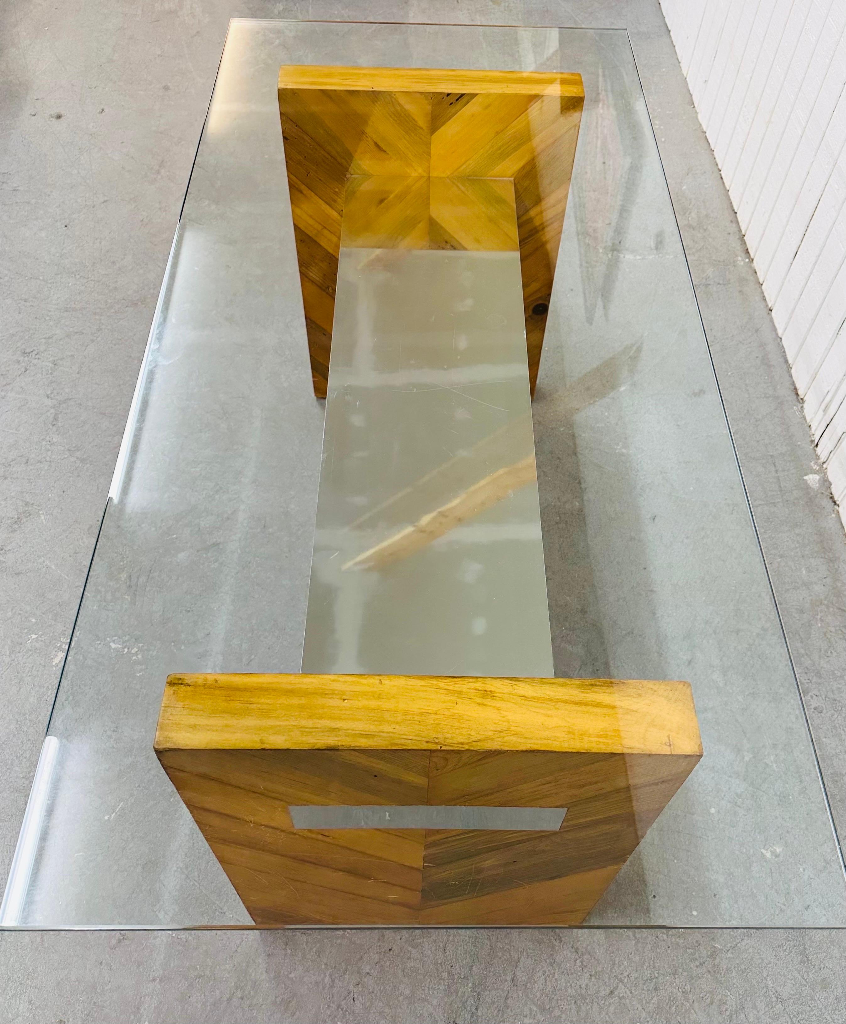 Vintage Modern Paul Evans Style Glass Console Table In Good Condition For Sale In Clarksboro, NJ