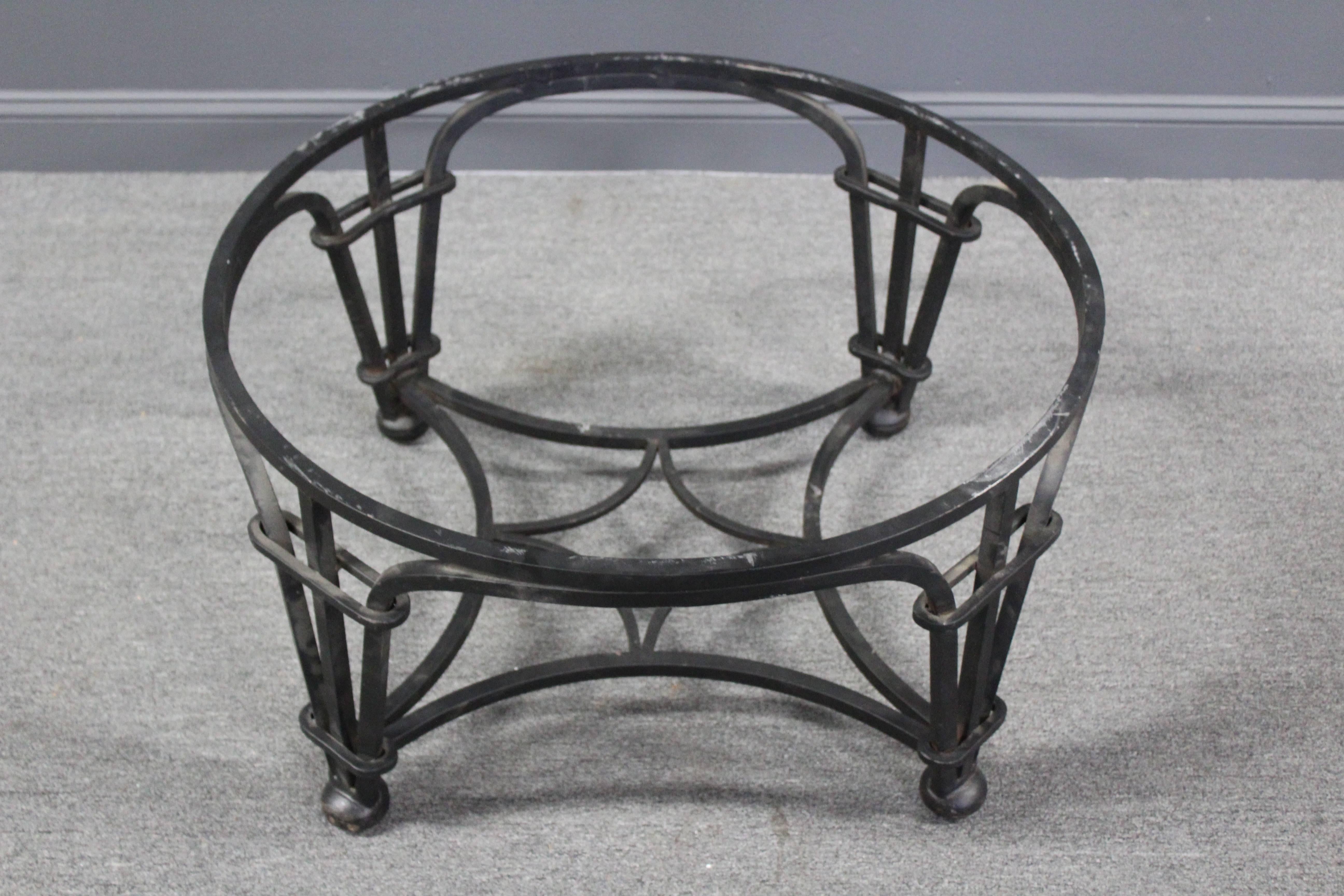 Mid-Century Modern Vintage Modern Pietra Dura Specimen Marble Coffee Table with Iron Base