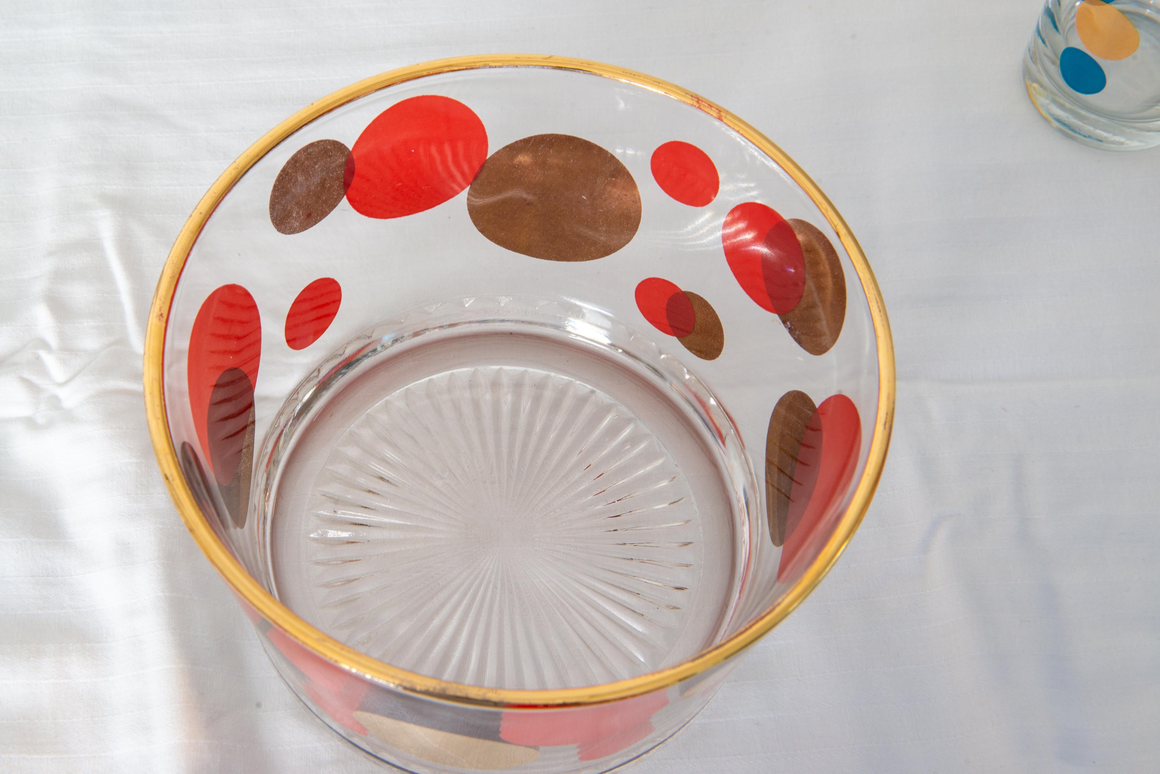 Vintage Modern Polka Dot Bar Glas Set im Angebot 5