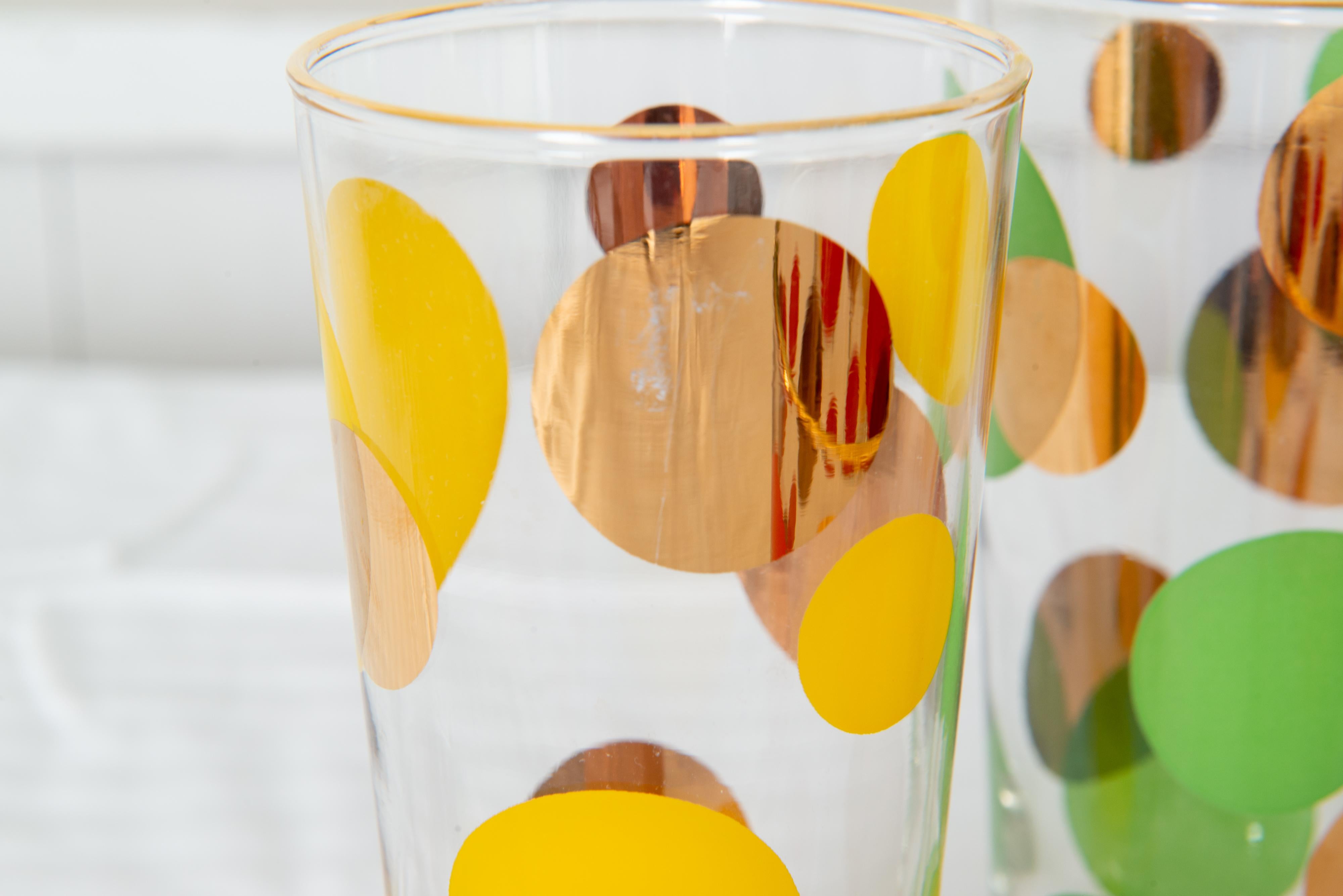 Vintage Modern Polka Dot Bar Glas Set im Angebot 7