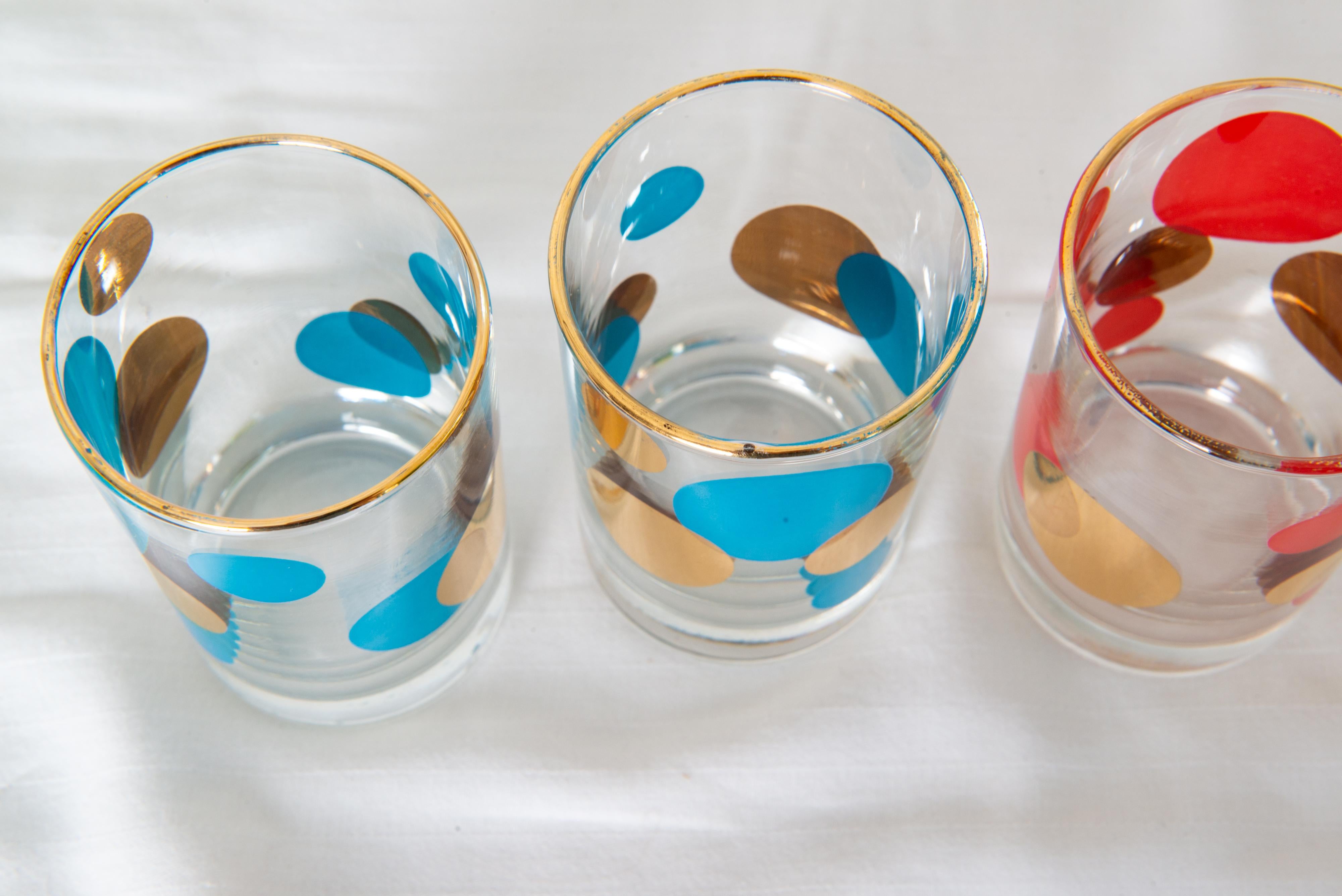 Vintage Modern Polka Dot Bar Glas Set im Angebot 2