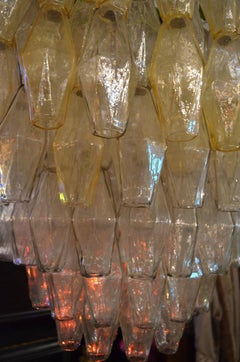 Vintage Modern Polyhedral Glass Chandelier Styled After Carlo Scarpa for Venini
