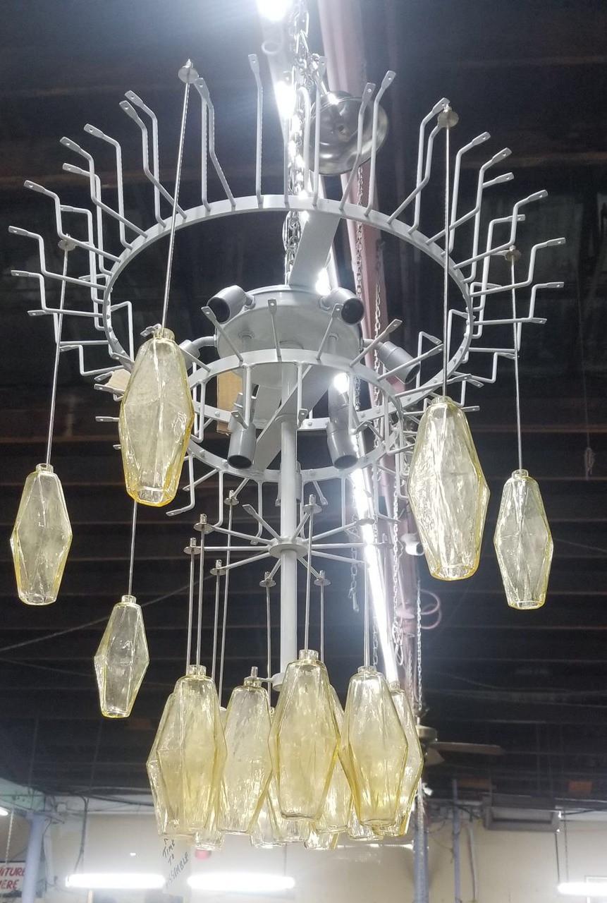 Mid-Century Modern Lustre moderne vintage en verre polyédrique d'après Carlo Scarpa pour Venini en vente