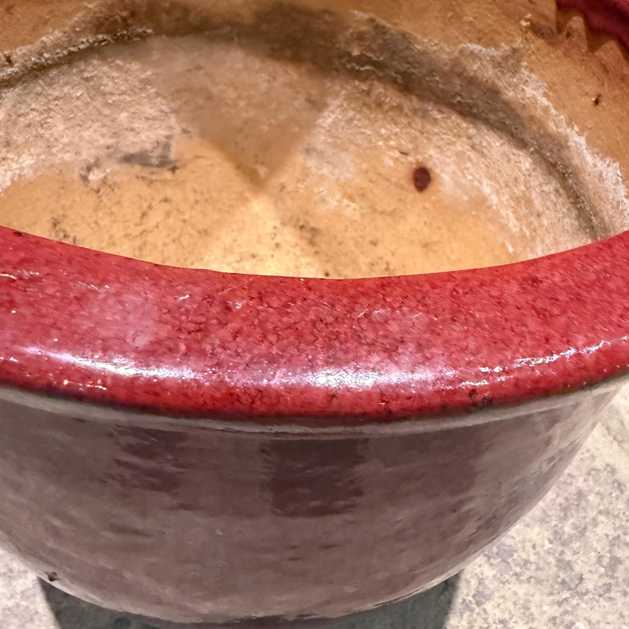 Vintage Modern Pottery Planter Red Glaze For Sale 2