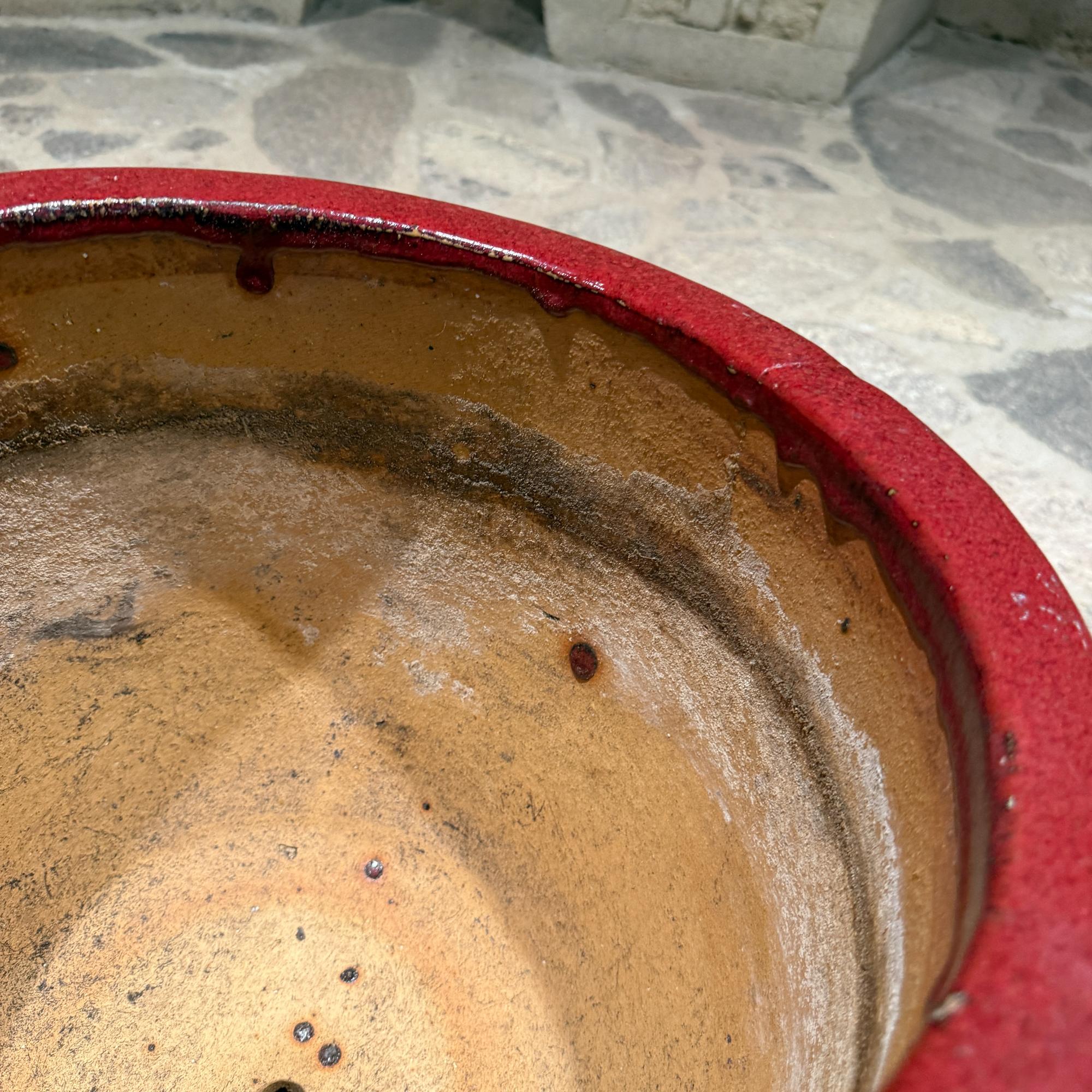 Vintage Modern Pottery Planter Red Glaze For Sale 3