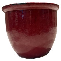 Vintage Modern Pottery Planter Red Glaze