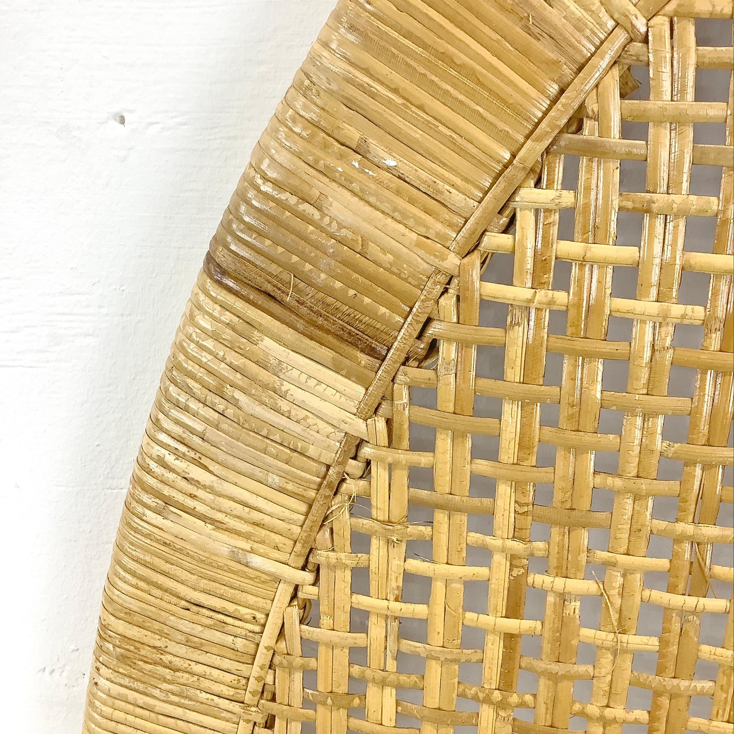 Mid-Century Modern Vintage Modern Rattan Arch Headboard- Twin For Sale