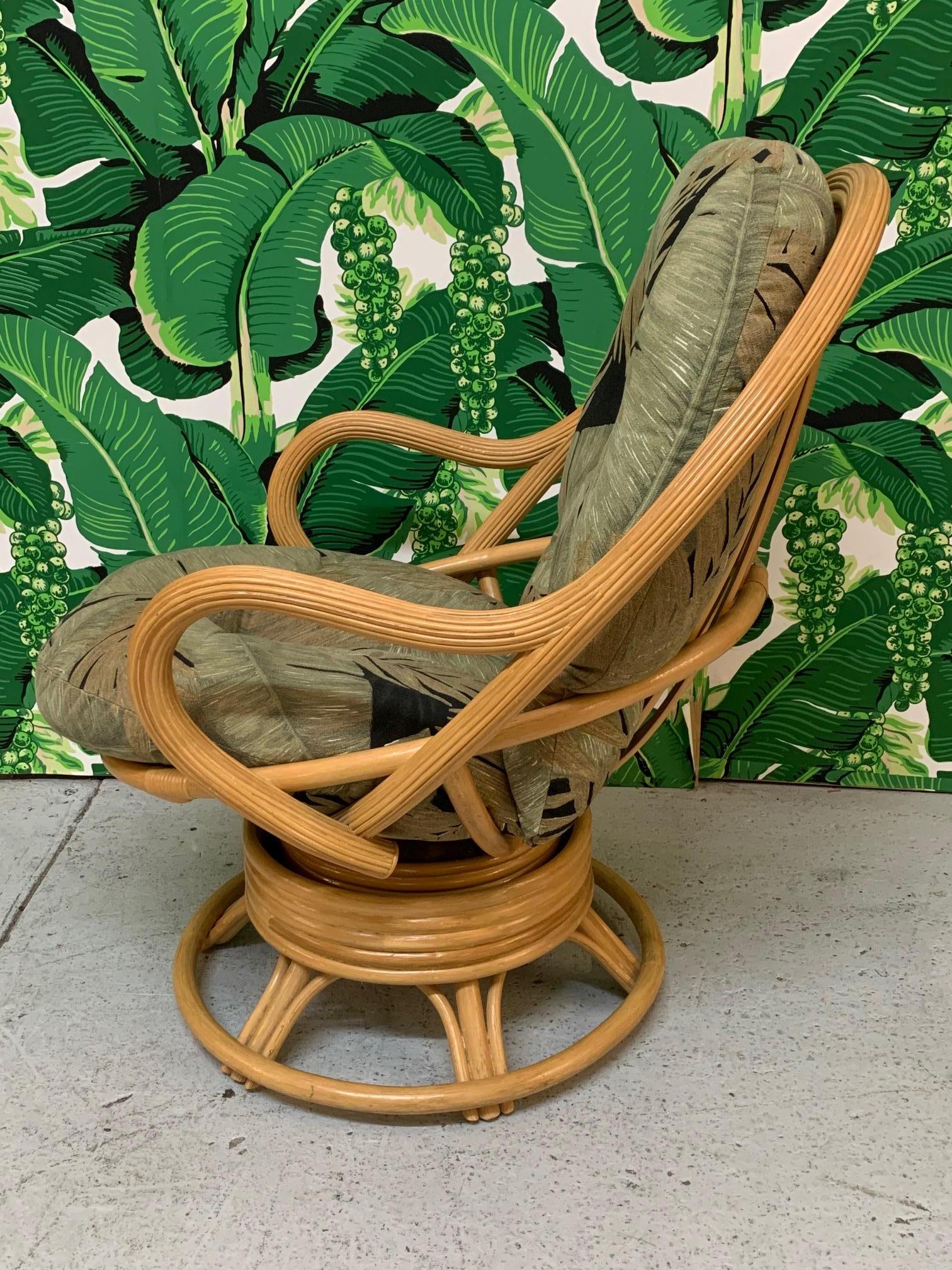 rattan swivel chair