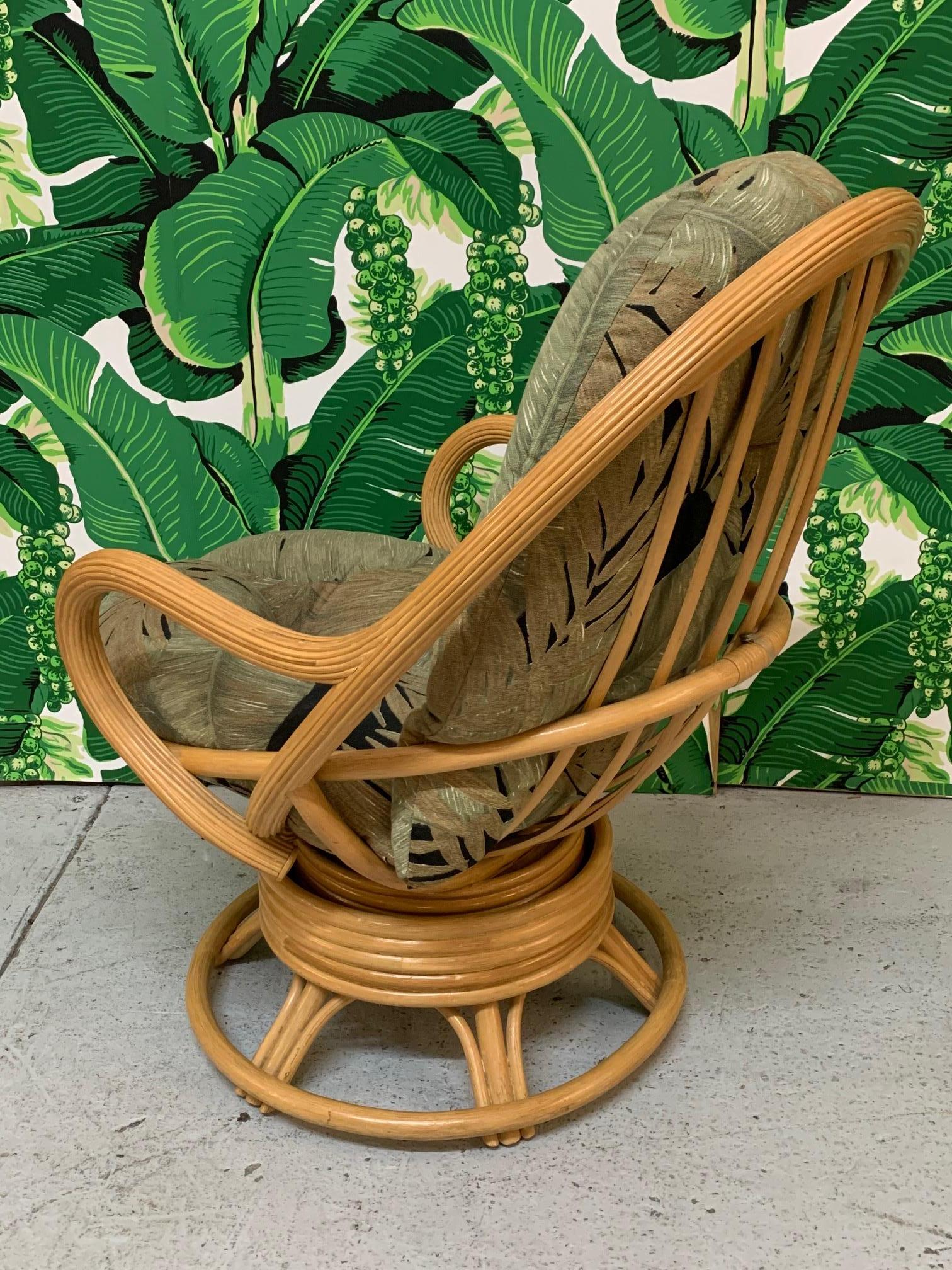 vintage rattan swivel chair cushion