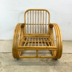 Vintage Modern Reclining  Bamboo Armchair